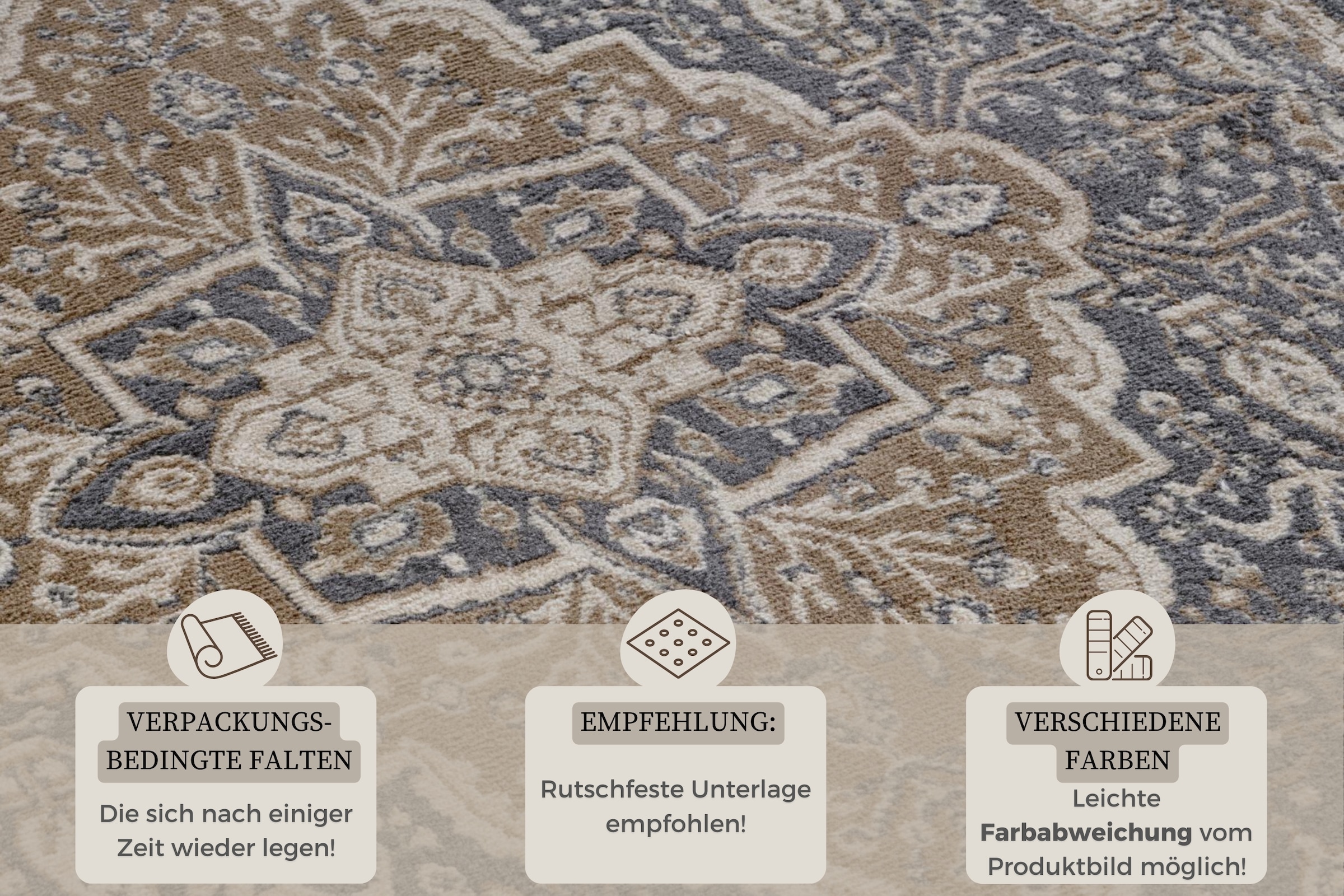 HANSE Home Teppich »Orken«, rechteckig, 8 mm Höhe, Kurzflor, Läufer, Orient, Vintage, Wohnzimmer, Schlafzimmer, Esszimmer