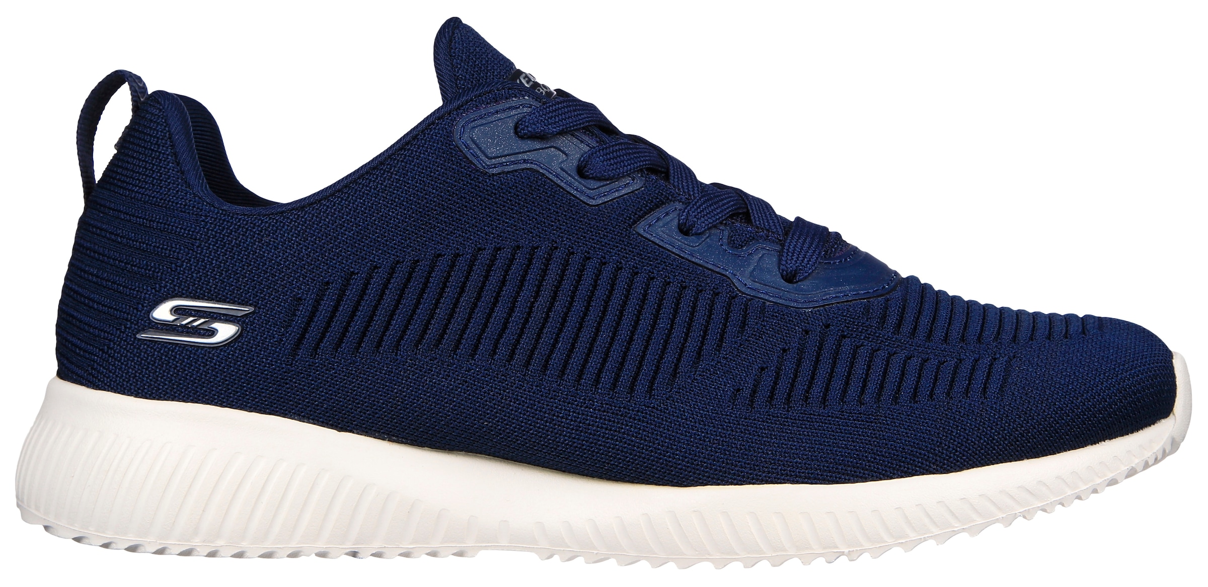 Skechers Sneaker »BOBS SQUAD - TOUGH TALK«, Schnürschuh, Freizeitschuh, Trainingsschuh in Strick-Optik