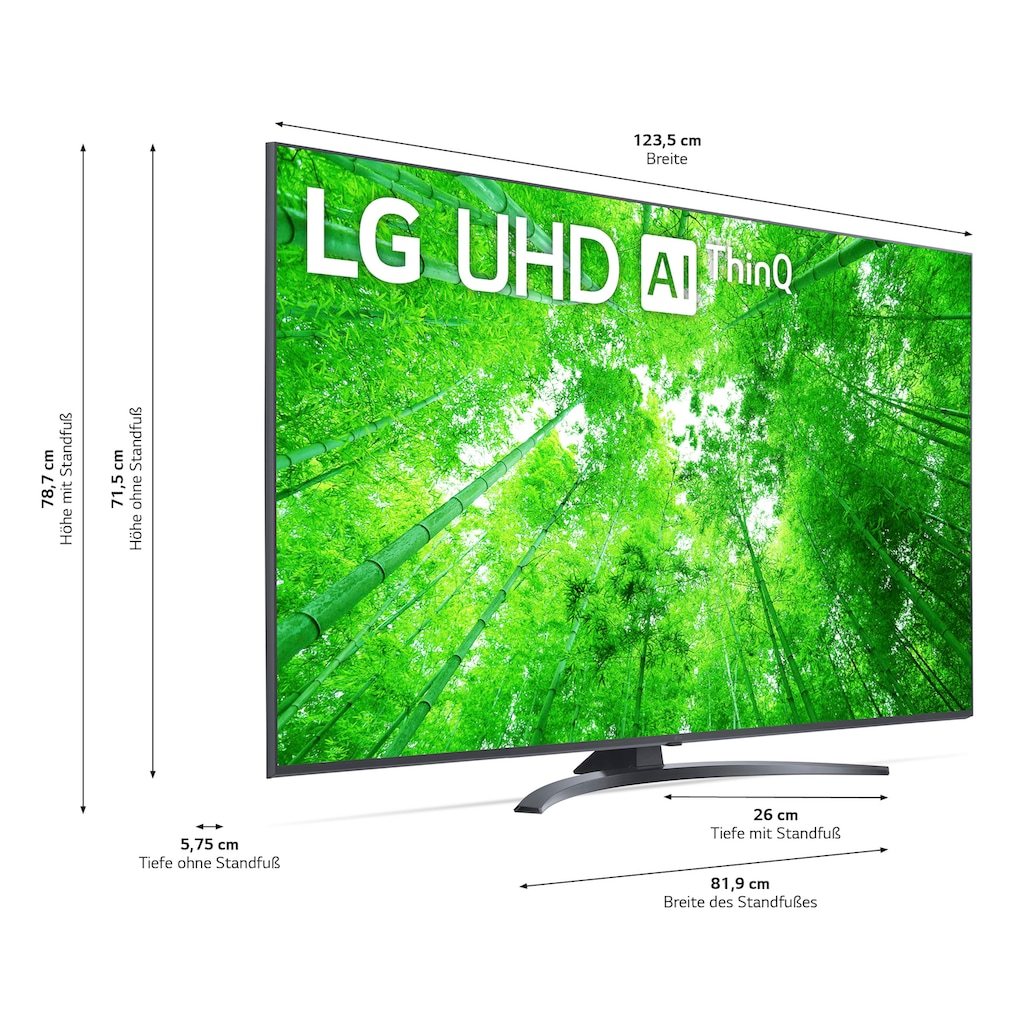 LG LCD-LED Fernseher »55UQ81009LB«, 139 cm/55 Zoll, 4K Ultra HD, Smart-TV, Active HDR mit HDR10 Pro-α5 Gen5 4K AI-Prozessor-inkl. Magic-Remote Fernbedienung