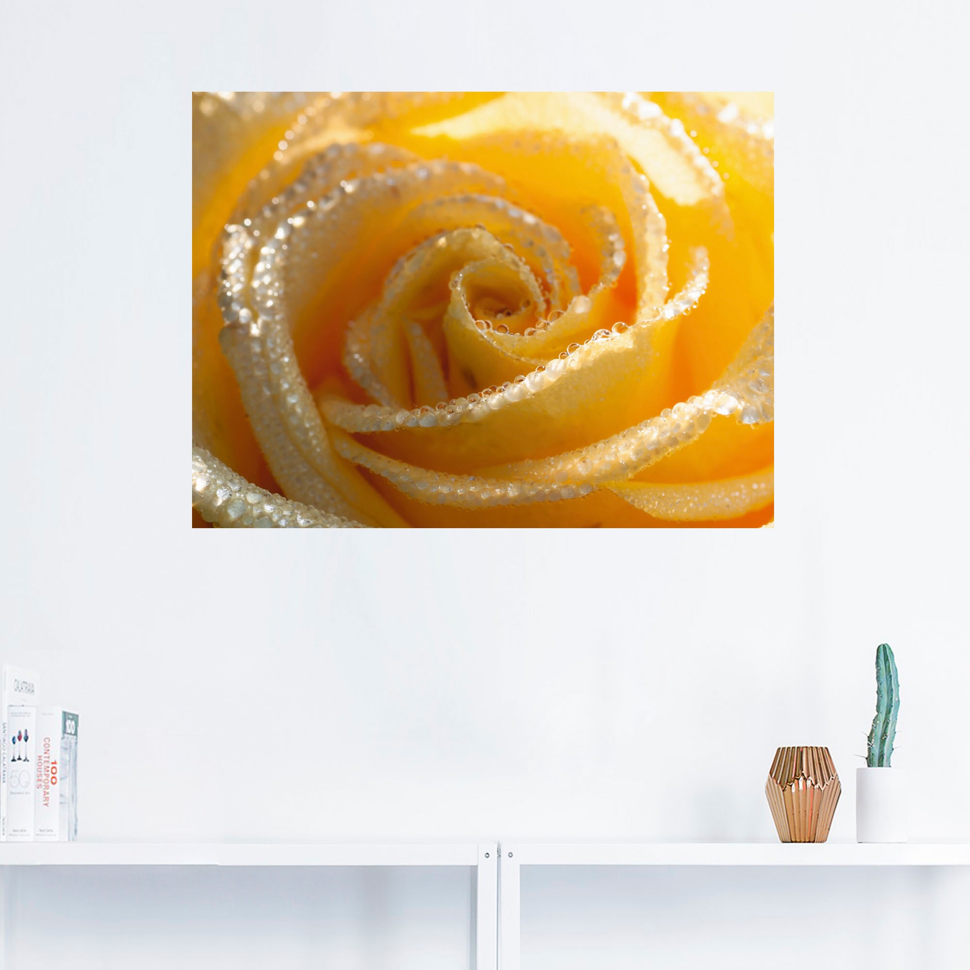 Artland Wandbild »Gelbe Rose Makro«, Blumen, (1 St.), als Leinwandbild, Wandaufkleber in verschied. Größen