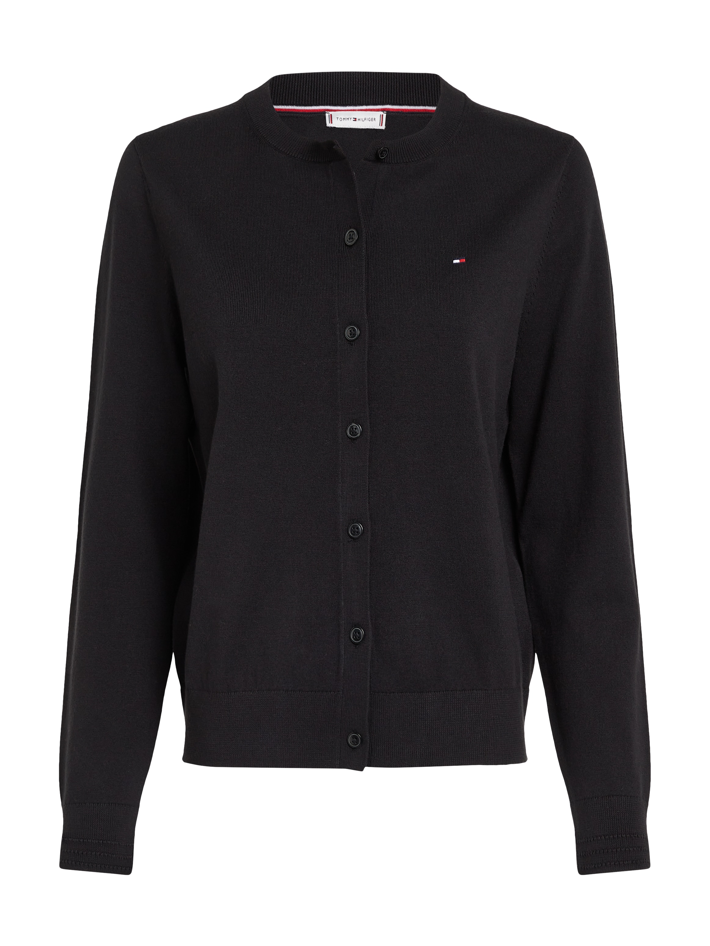 Tommy Hilfiger Cardigan »CO JERSEY STITCH CARDIGAN«, mit Logostickerei