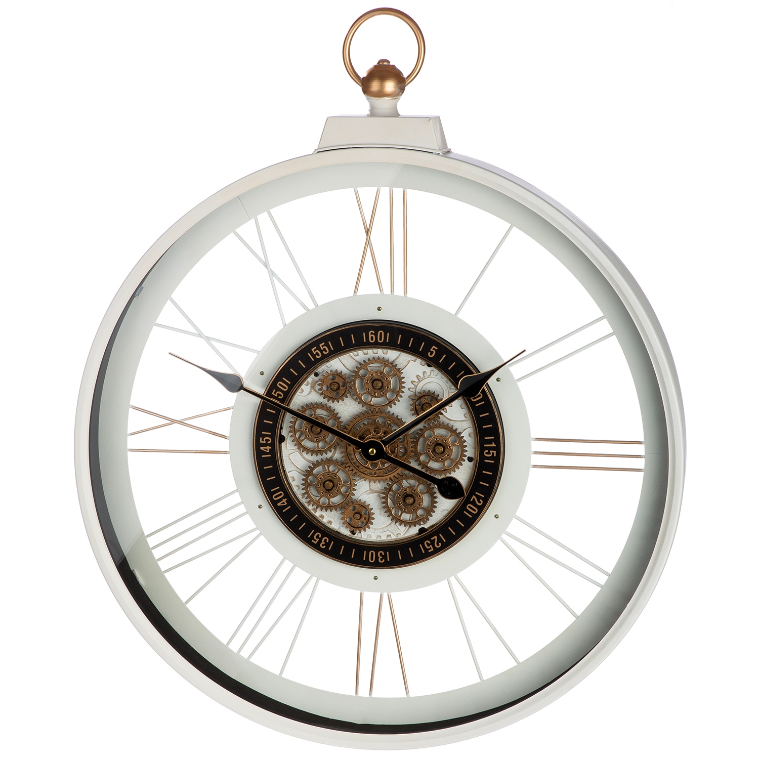 Wanduhr GILDE "Wanduhr rund Kello weiß H. 73 cm", weiß, B:60cm H:73cm T:8cm, Wanduhren, Wanduhr