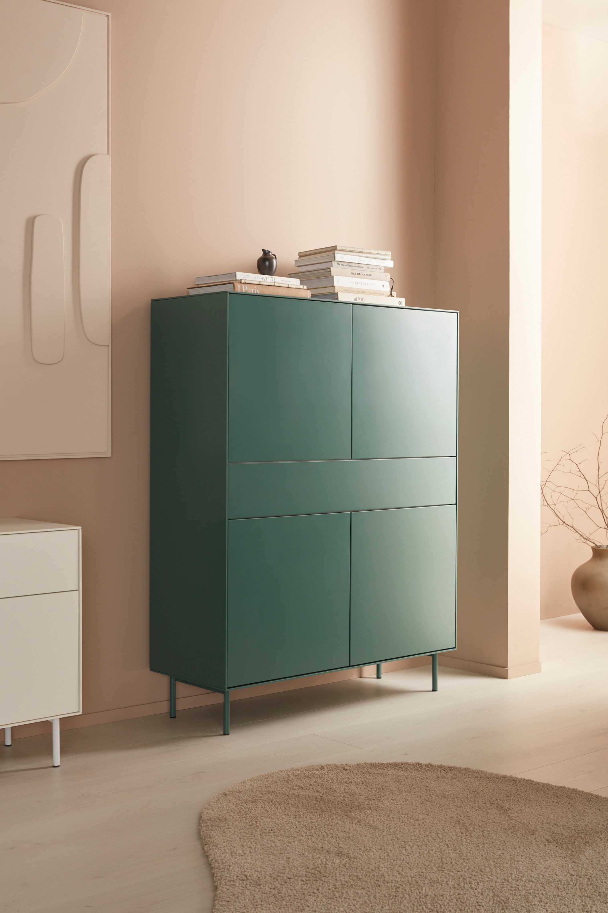 LeGer Home by Lena Gercke Highboard »Essentials«, Höhe: 144cm, MDF lackiert, Push-to-open-Funktion