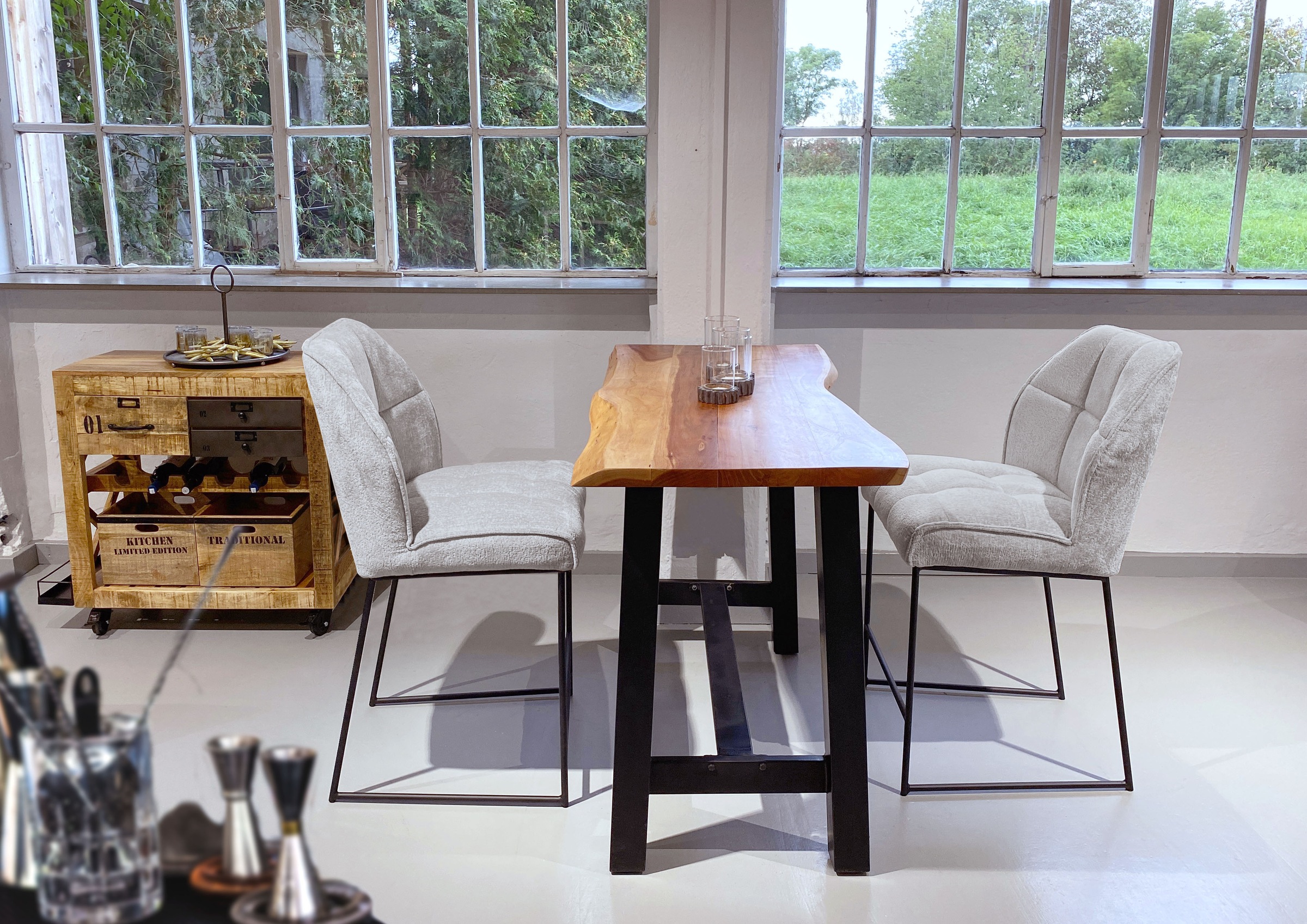 GUTMANN FACTORY Barhocker 1 Stk. tlg. hellgrau