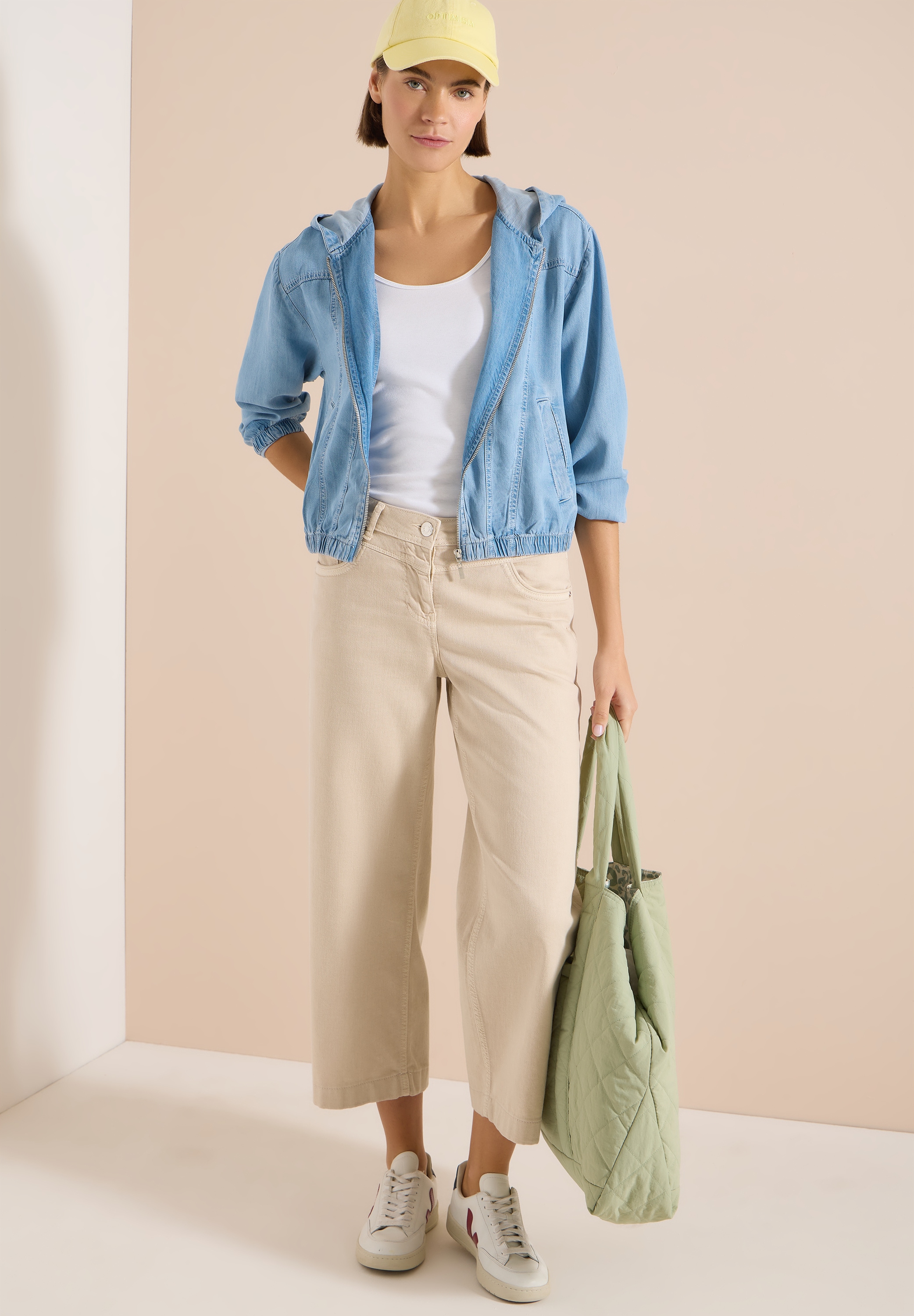 Cecil Blouson mit Kapuze im Denim-Look mit Zipper