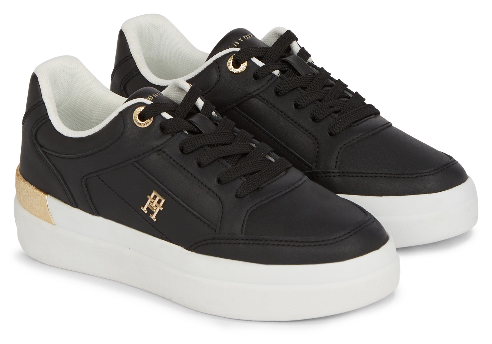 Tommy Hilfiger Plateausneaker »LUX HARDWARE COURT SNEAKER«, Plateau, Freizeitschuh, Halbschuh, Schnürer, gepolstertem Schaftrand