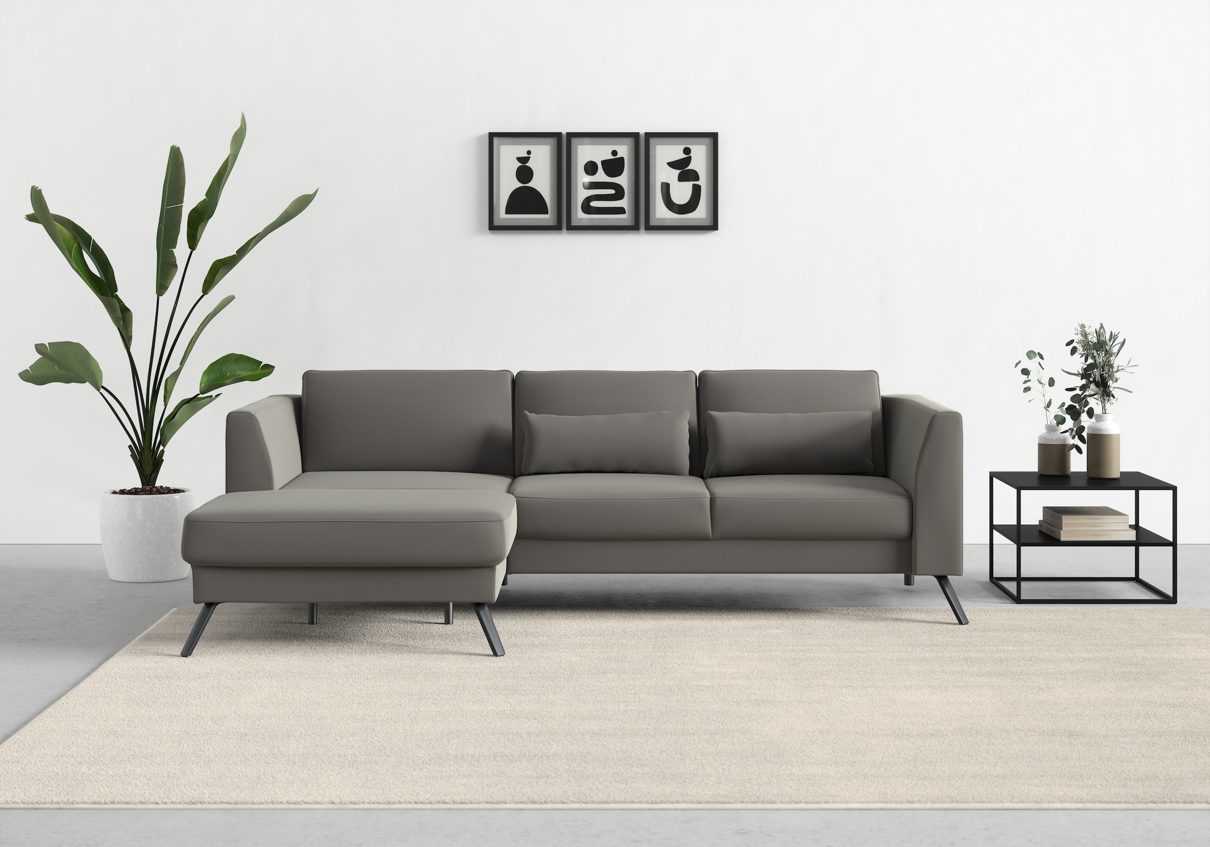 sit&more Ecksofa "Lindholm L-Form", mit Sitztiefenverstellung und Federkern günstig online kaufen