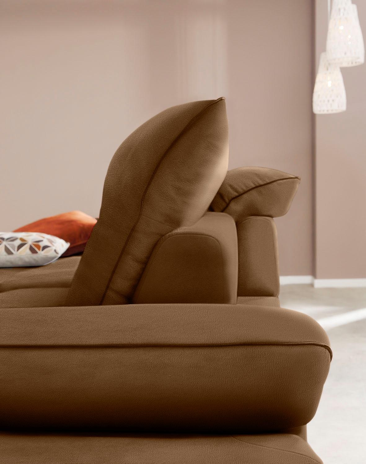 W.SCHILLIG Ecksofa »enjoy&MORE, Designsofa, elegant und bequem, L-Form«, Sitztiefenverstellung, Füße bronze pulverbeschichtet, Breite 294 cm