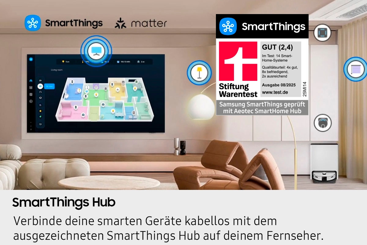 Samsung QLED-Fernseher »GQ75QN900FT«, 8K Ultra HD, Smart-TV, 8K AI Upscaling Pro & Glare Free, Metal Frame Design, Art Store