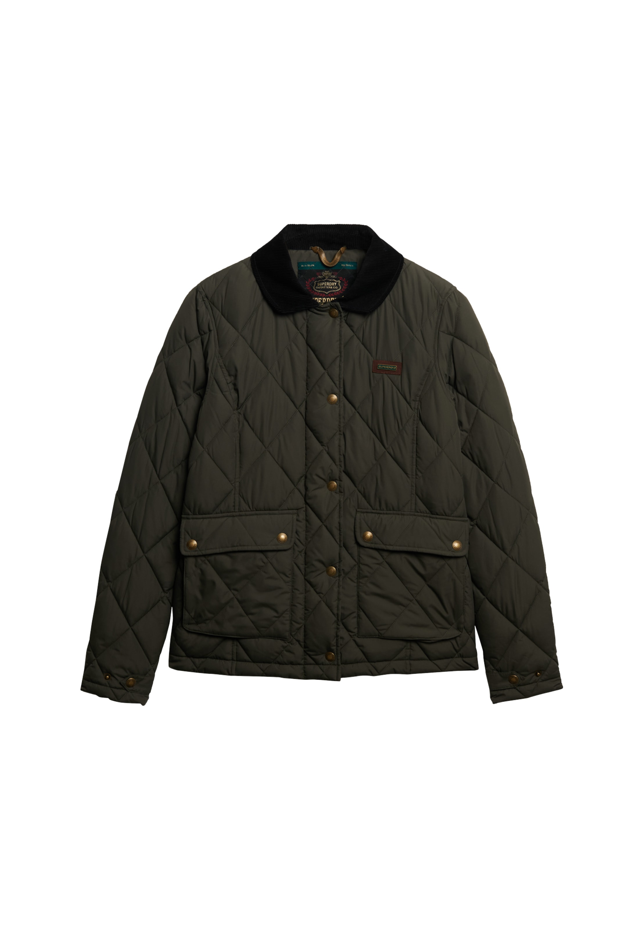 Superdry Steppjacke »CORD TRIMMED LINER JACKET« ohne Kapuze Slim Fit, mit Blusenkragen, aus Polyester
