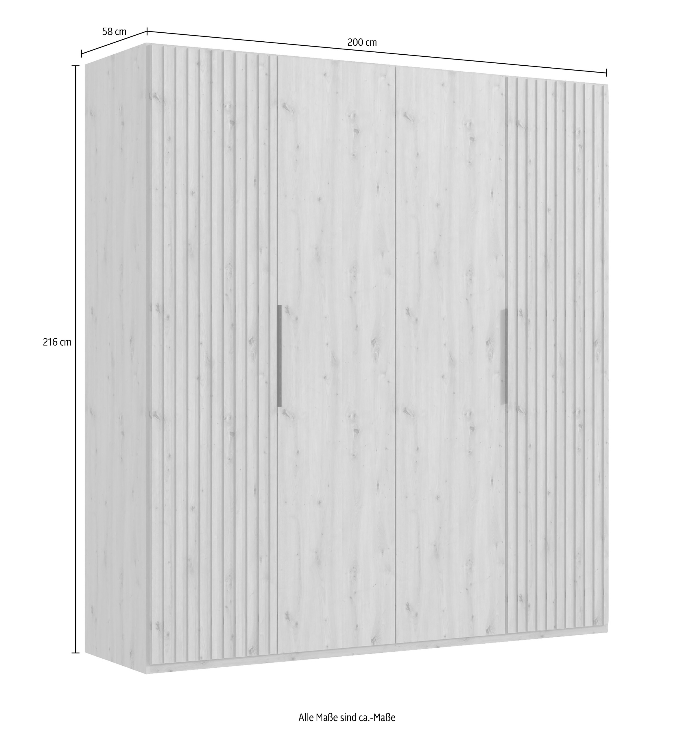 Wimex Drehtürenschrank »Andorra by fresh to go«, Mit 3D-Leisten für Akustikpaneel-Optik