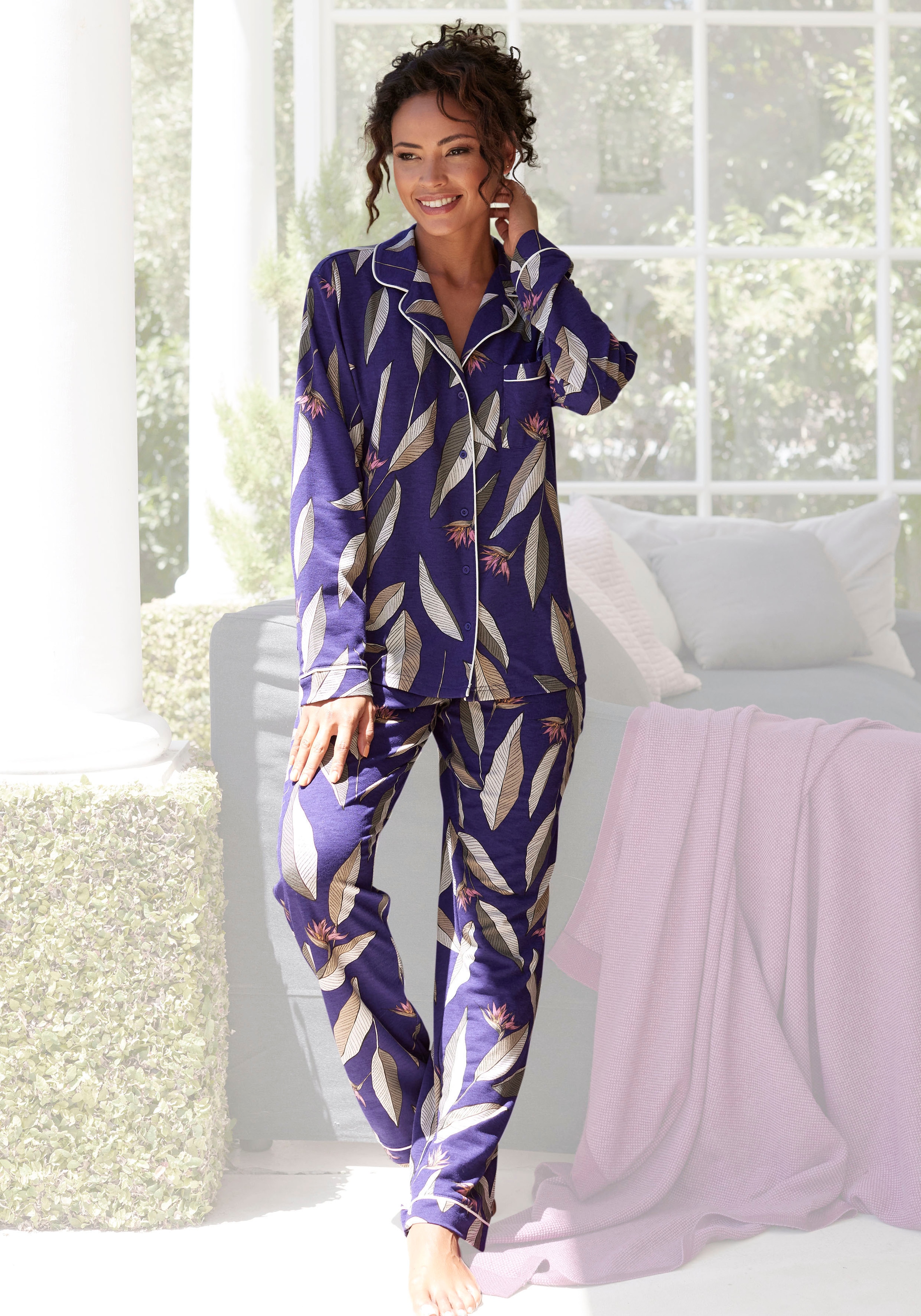 LASCANA Pyjama, (2 tlg.), im kaufen Schnitt klassischen