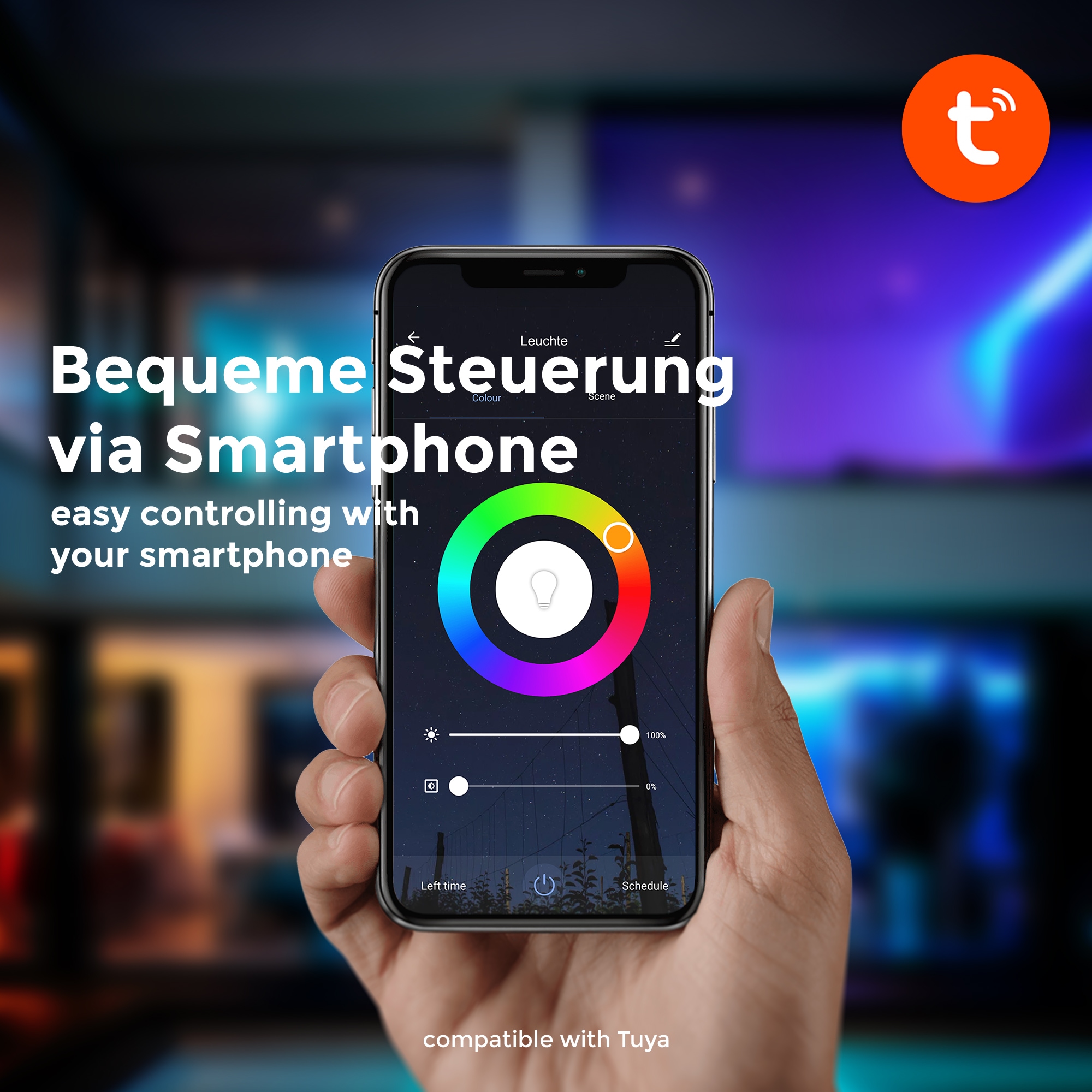 B.K.Licht LED Deckenleuchte »WiFi CCT LED Deckenleuchte mit App-Steuerung«, 1 flammig, Leuchtmittel LED-Modul | LED fest integriert, Inkl. Nachtlichtfunktion, Timerfunktion Memoryfunktion, Farbwechsel