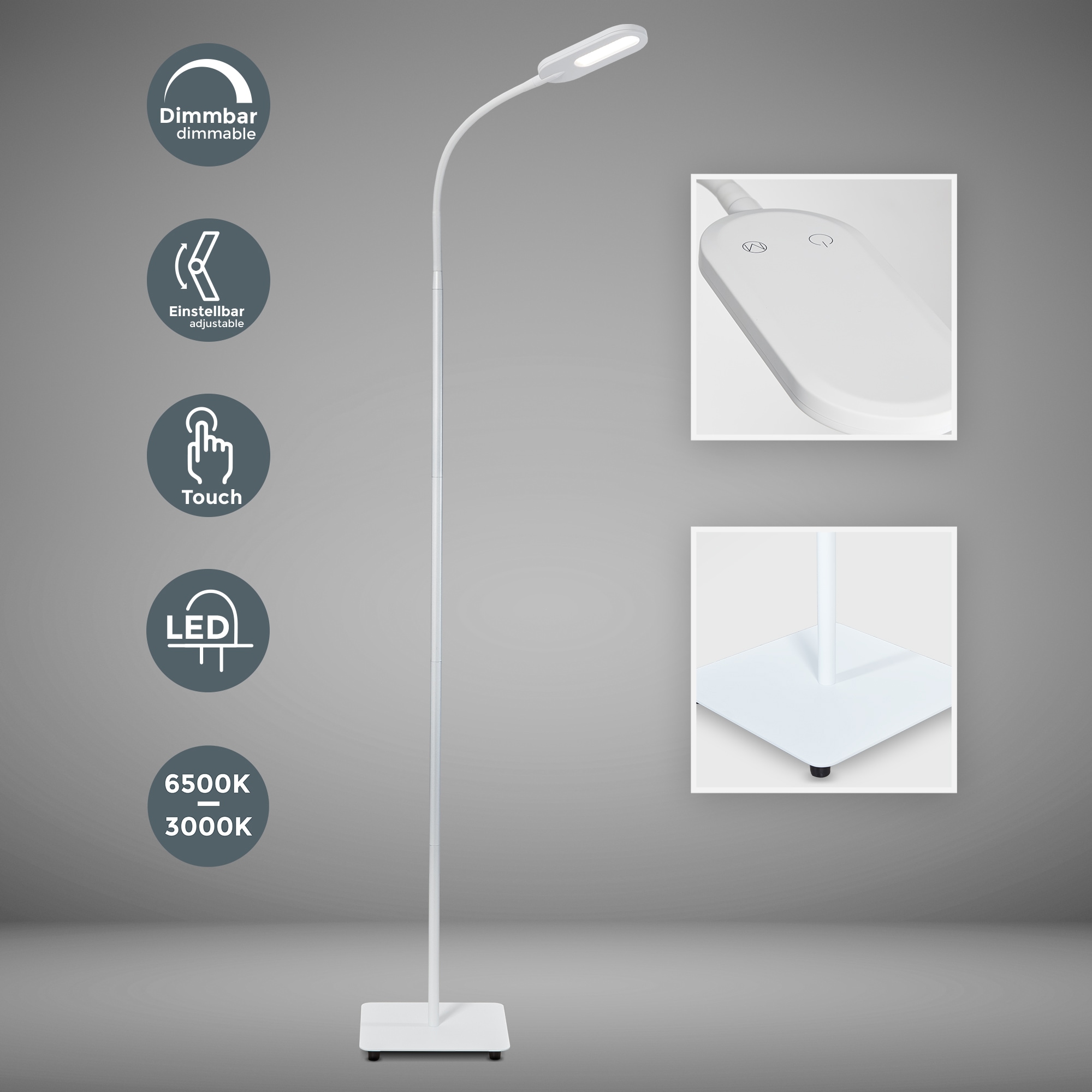 B.K.Licht LED Stehlampe, 1 flammig, Leuchtmittel LED-Board   LED fest integ günstig online kaufen