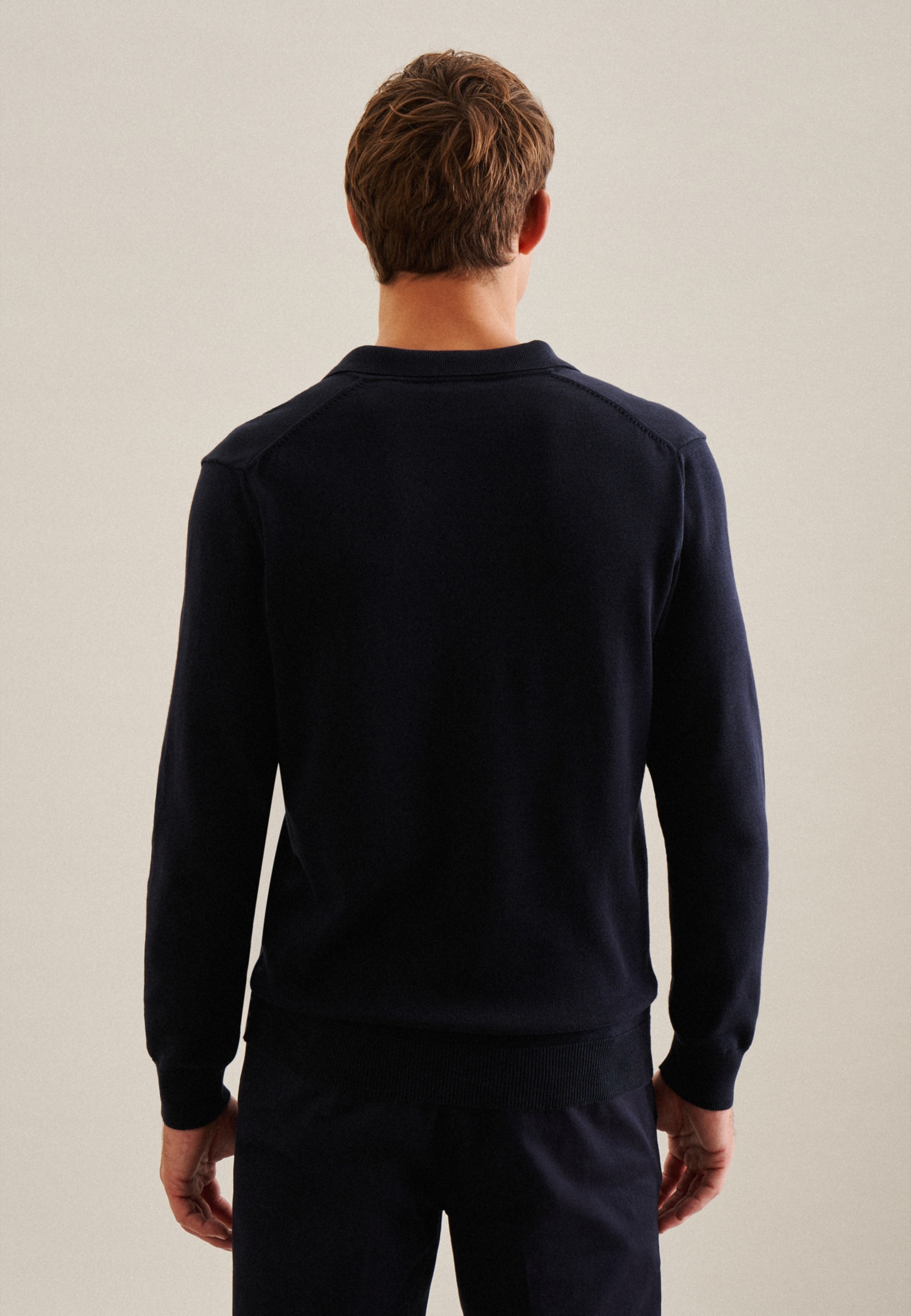 seidensticker Strickpullover »Regular«, Langarm Kragen Uni