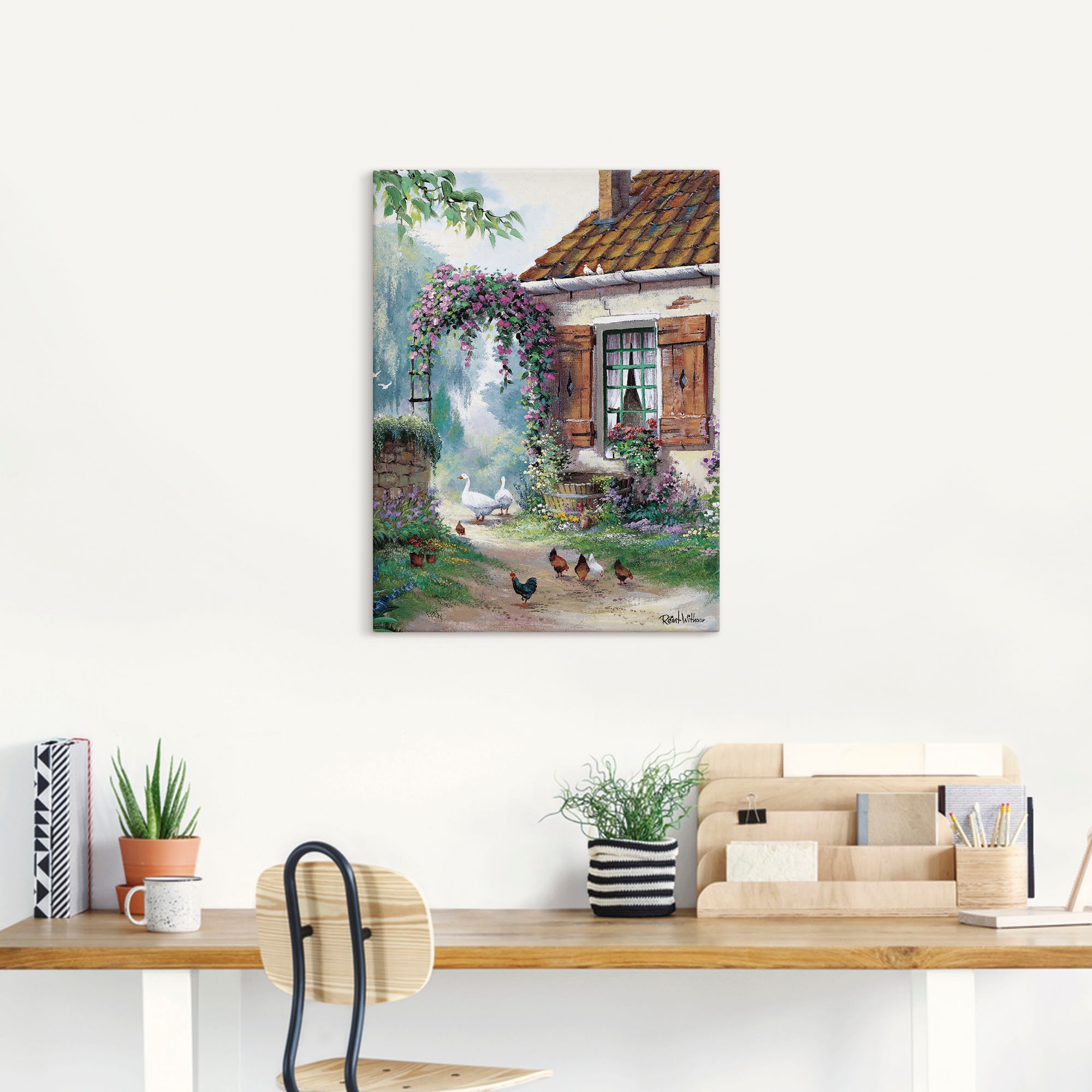 Artland Leinwandbild »Der Bauernhof«, Garten, (1 St.), auf Keilrahmen gespannt