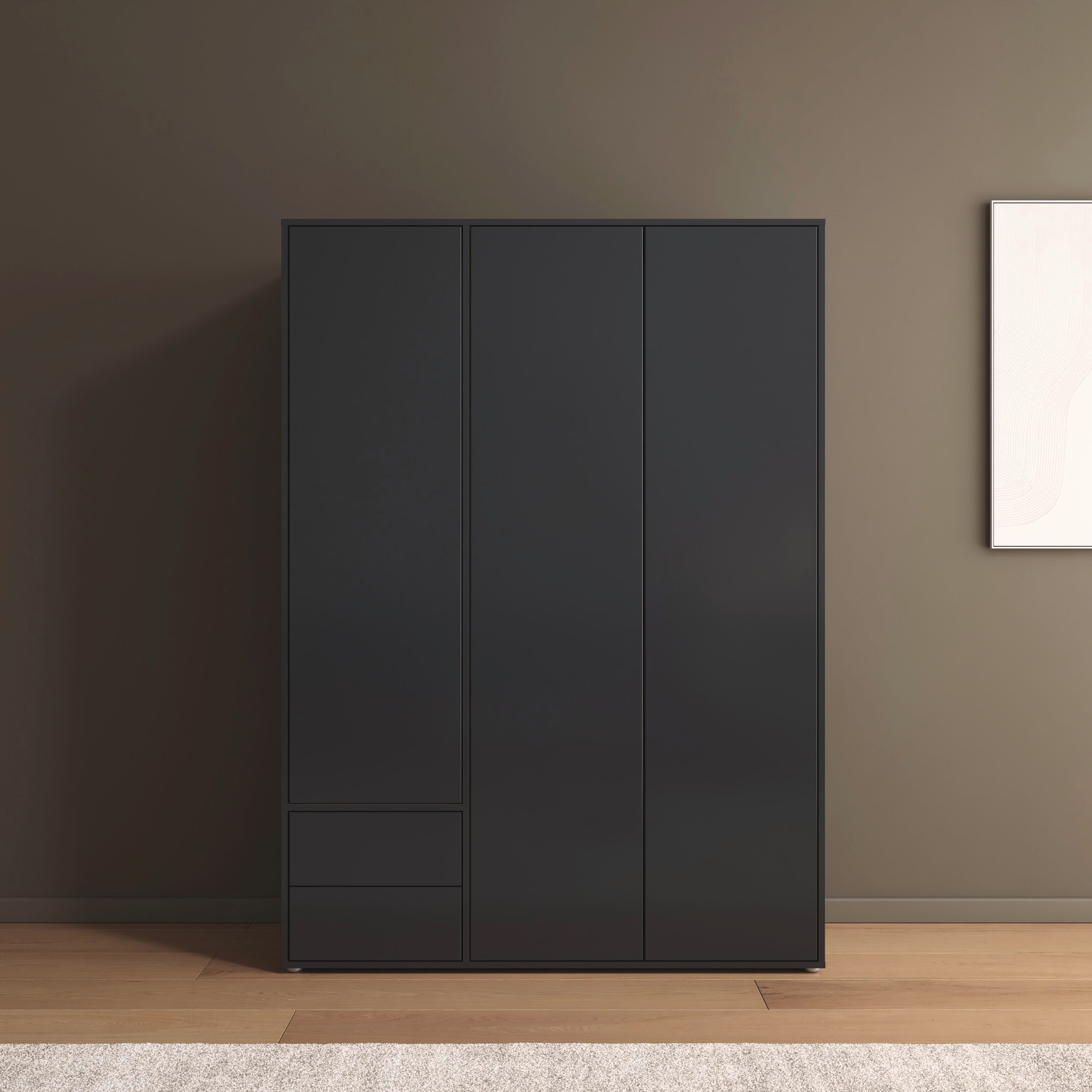rauch Drehtürenschrank »Kleiderschrank Schrank Garderobe Wäscheschrank NABILA viel Stauraum«, (in 3 verschiedenen Ausstattungen BASIC/CLASSIC/PREMIUM), mit 2 Schubladen und Push-to-Open Funktion TOPSELLER MADE IN GERMANY