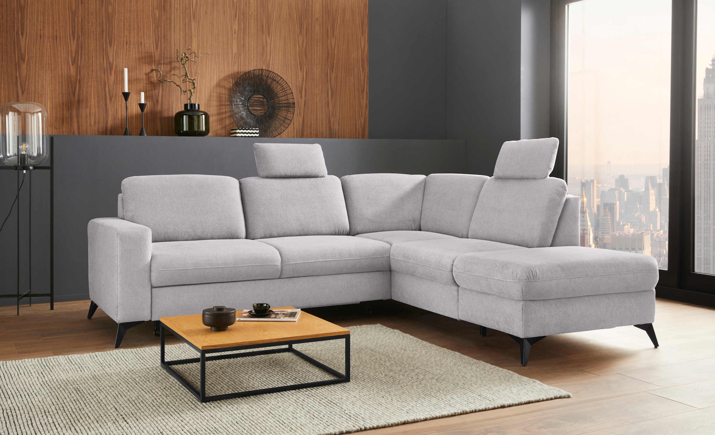 Places of Style Ecksofa "Lolland L-Form", Wahlweise mit Bettfunktion und St günstig online kaufen