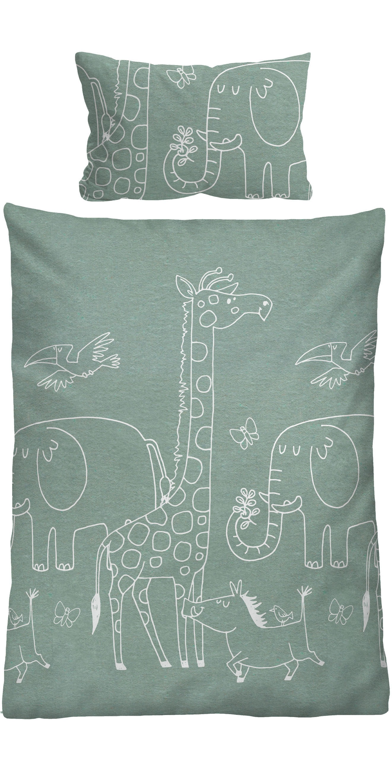 Biberna Kinderbettwäsche »0840520«, kuschelig warm, samtweich, Melange, 100% Baumwolle, made in Germany