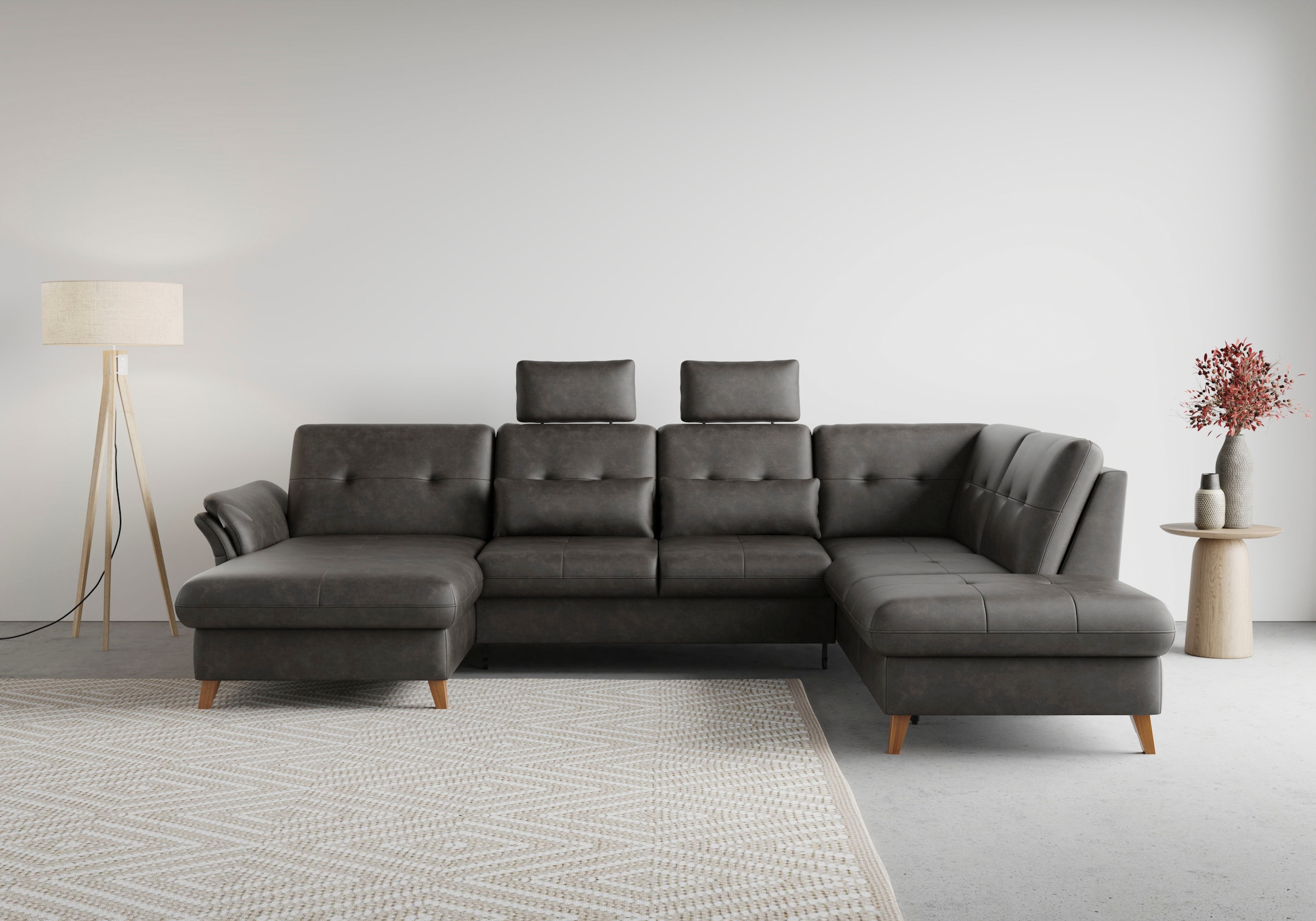 sit&more Wohnlandschaft »Göteborg«, inkl. Sitztiefenverstellung, wahlweise mit Bettfunktion & Bettkasten