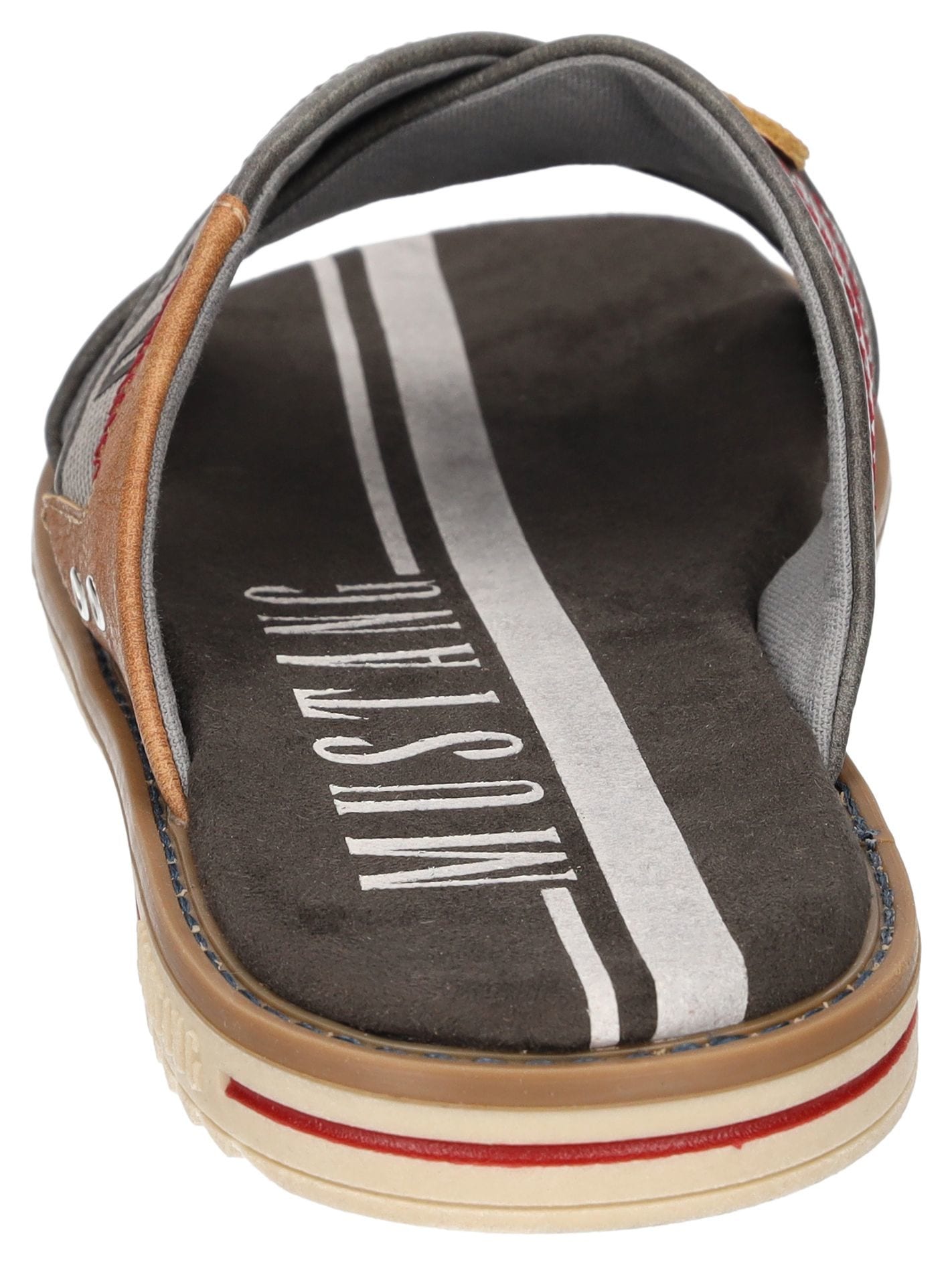 Mustang Shoes Pantolette, Sommerschuh, Schlappen, Poolslides, mit auffälligem Logoschriftzug