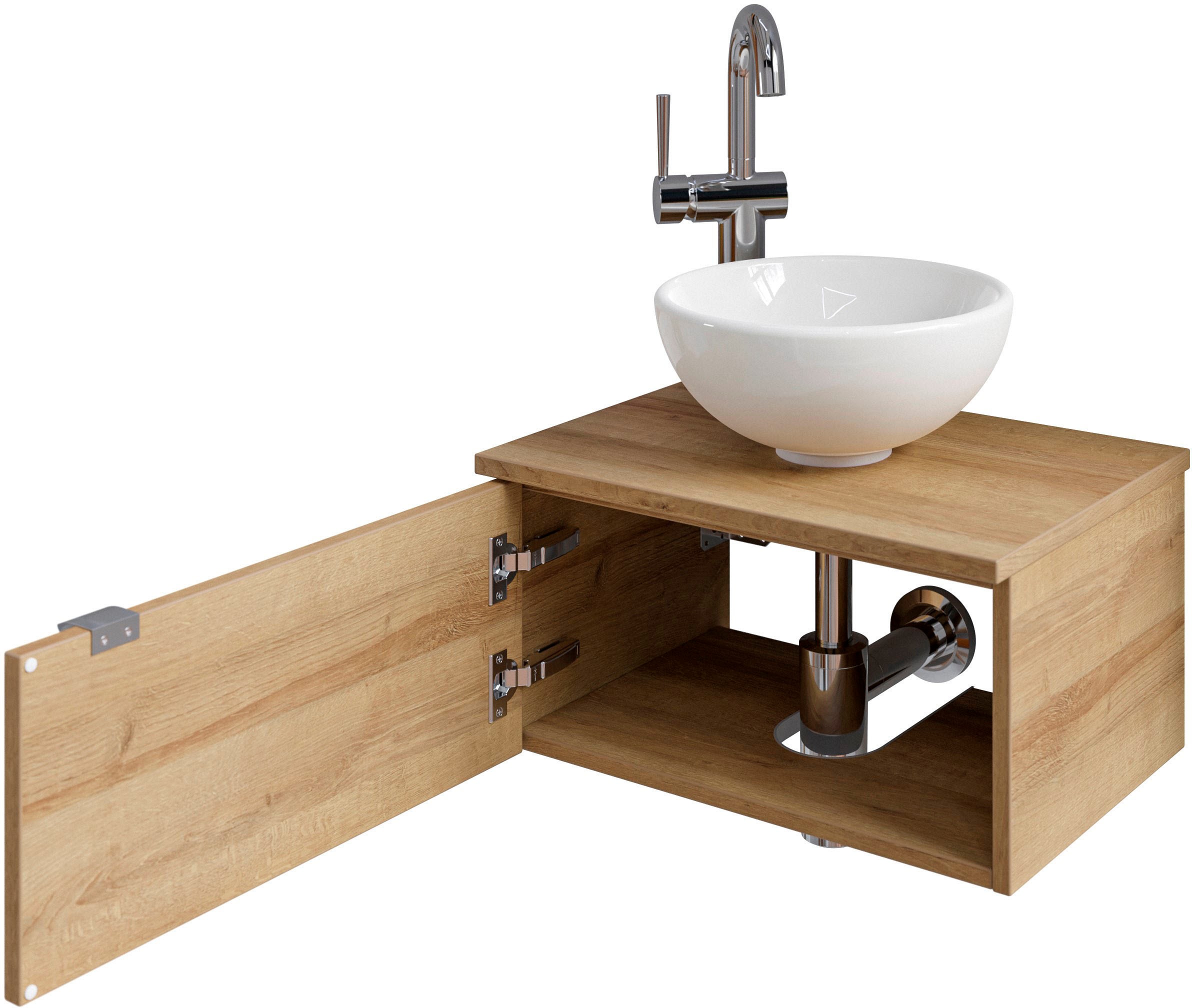 Saphir Badmöbel-Set »Serie 6915«, (4 St.), Gäste-Bad, 51 cm breit, mit LED-Spiegel und 1 Tür
