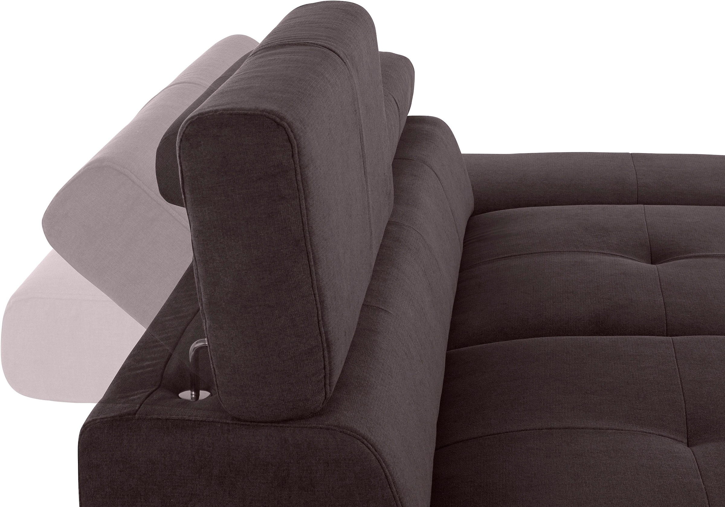 COTTA Polstergarnitur »Enterprise«, (Set), Set bestehend aus 2,5-Sitzer mit Arm- & Kopfteilverstellung & Hocker