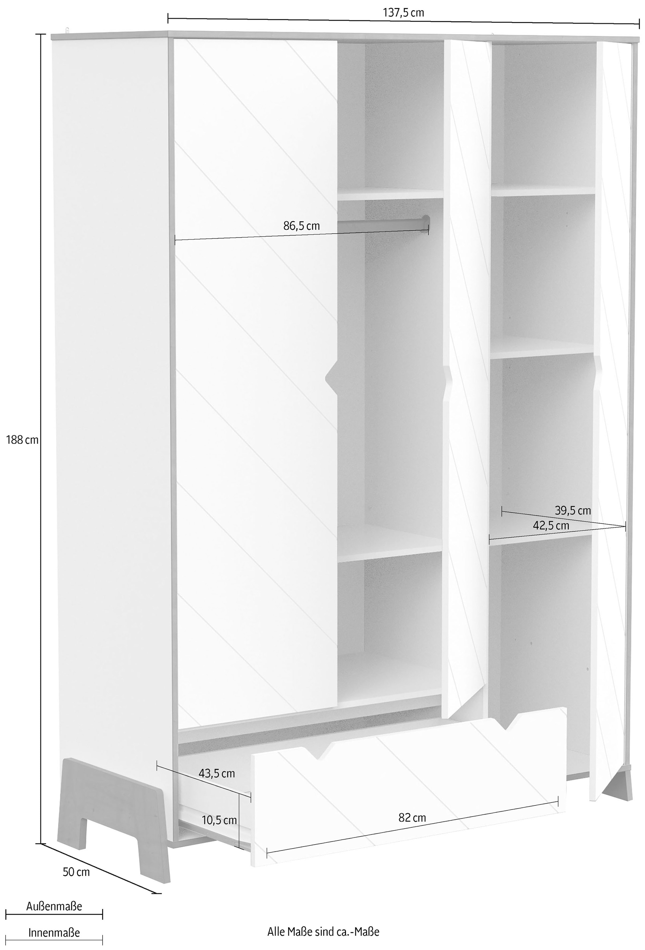 Demeyere GROUP Kleiderschrank »Albizia«, Großzügiger Stauraum