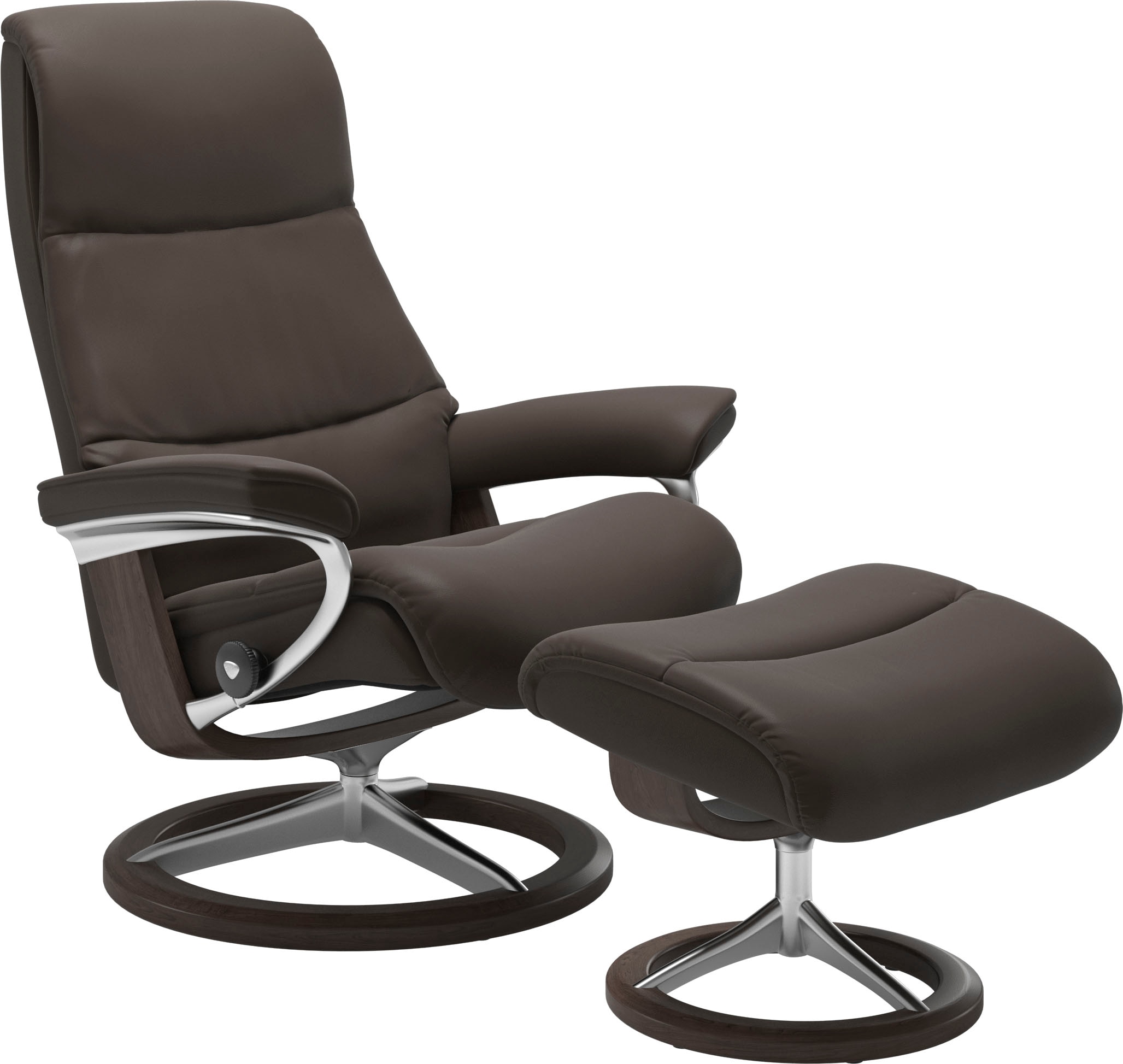 Stressless® Relaxsessel »View« Set, Relaxsessel mit Hocker,  mit Signature Base, Größe S,Gestell Wenge