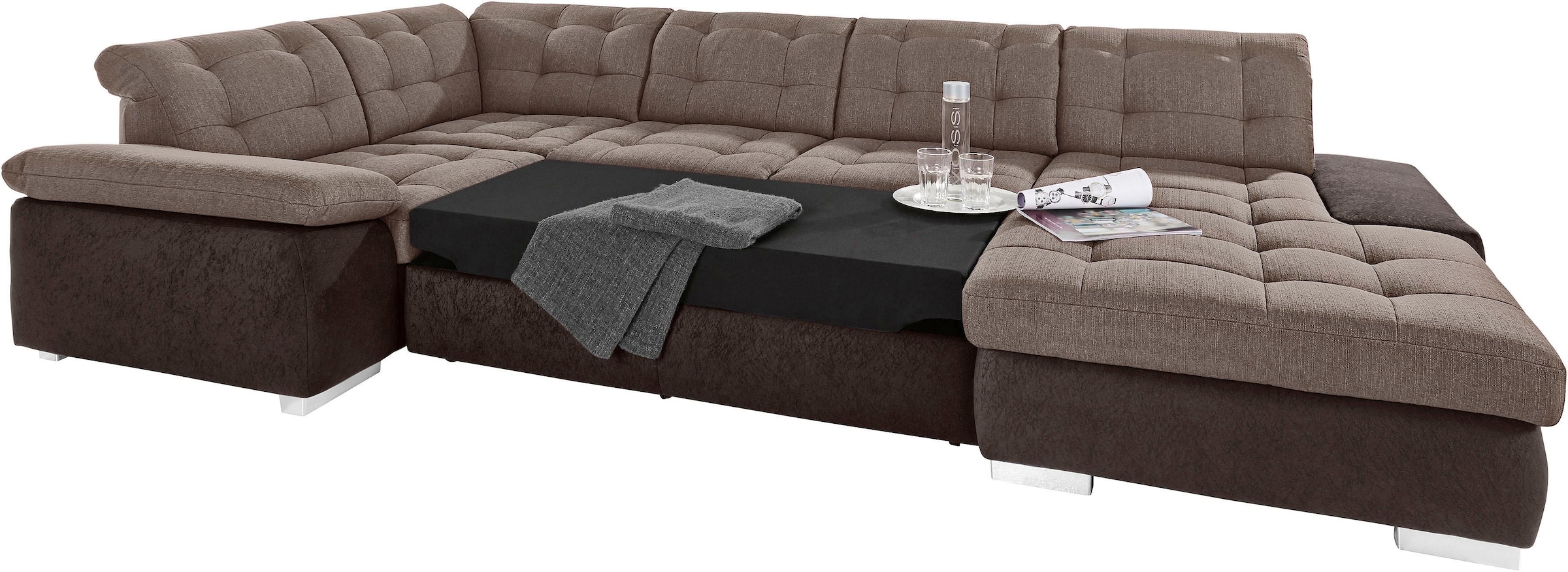 sit&more Wohnlandschaft »Ontario U-Form«, XXL, wahlweise mit Bettfunktion