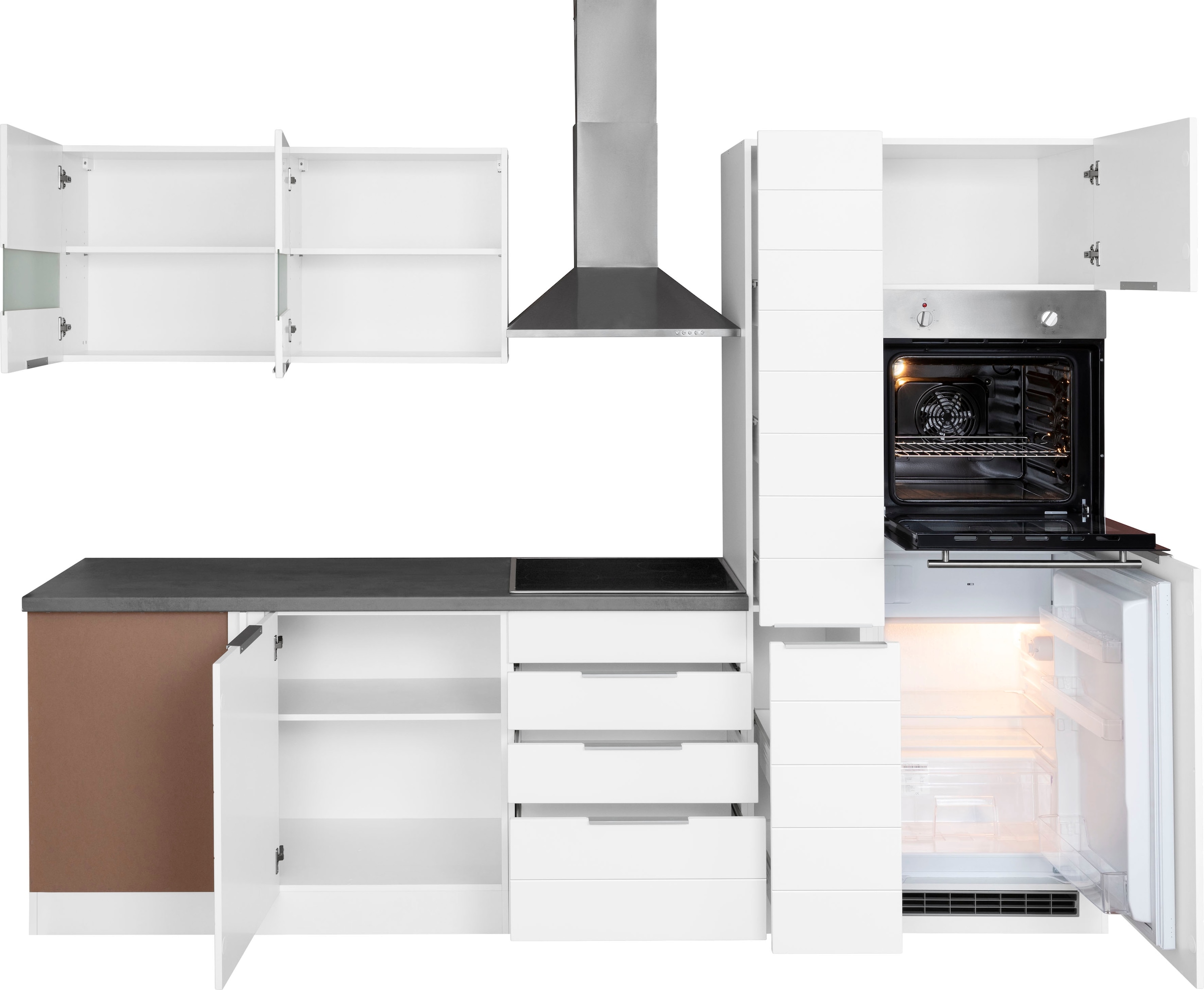 KOCHSTATION Winkelküche »KS-Luhe«, Stellbreite 240x270 cm, wahlweise mit oder ohne E-Geräten, MDF-Fronten