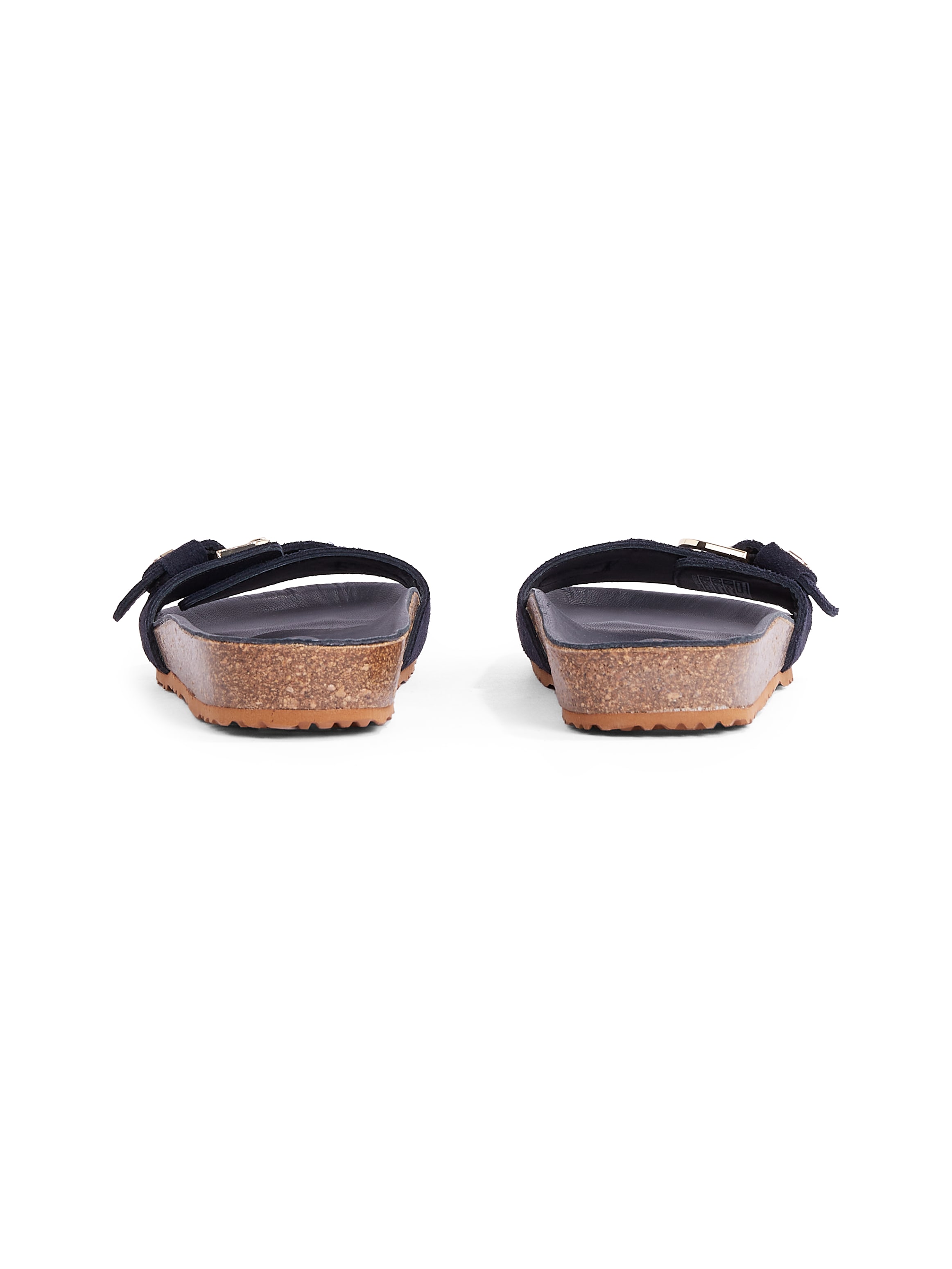 Tommy Hilfiger Pantolette »SOFT SUEDE ADJUSTABLE MULE«, Keilabsatz, Sommermode, Schlupfschuh, Flats mit TH-Logo