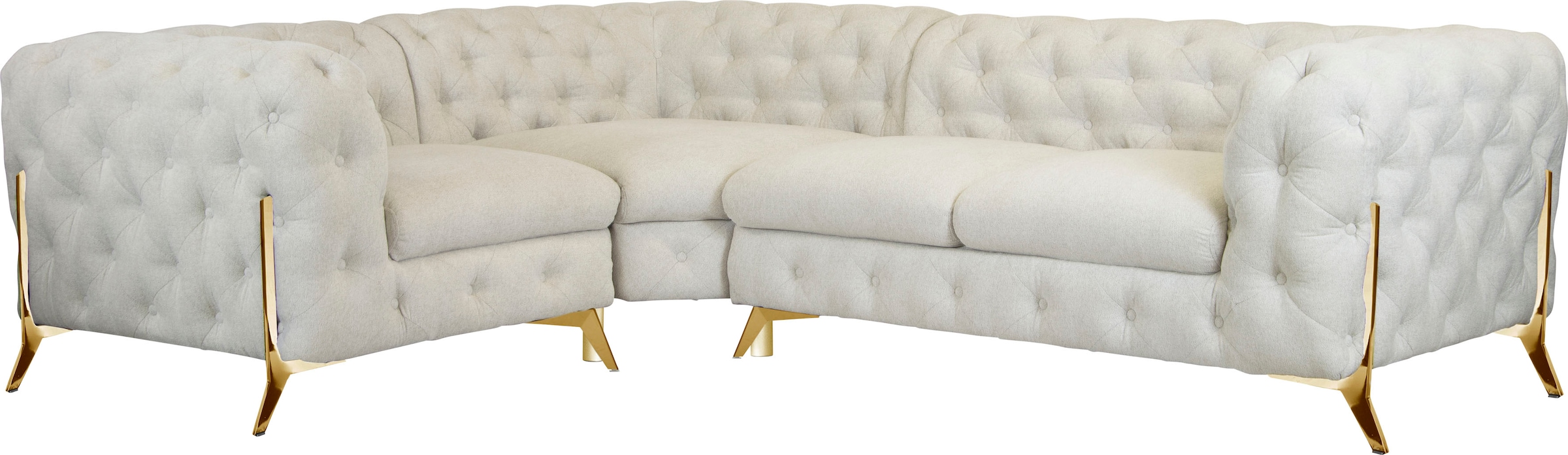 Home affaire Chesterfield-Sofa »Amaury L-Form« moderne Chersterfield-Optik, günstig online kaufen