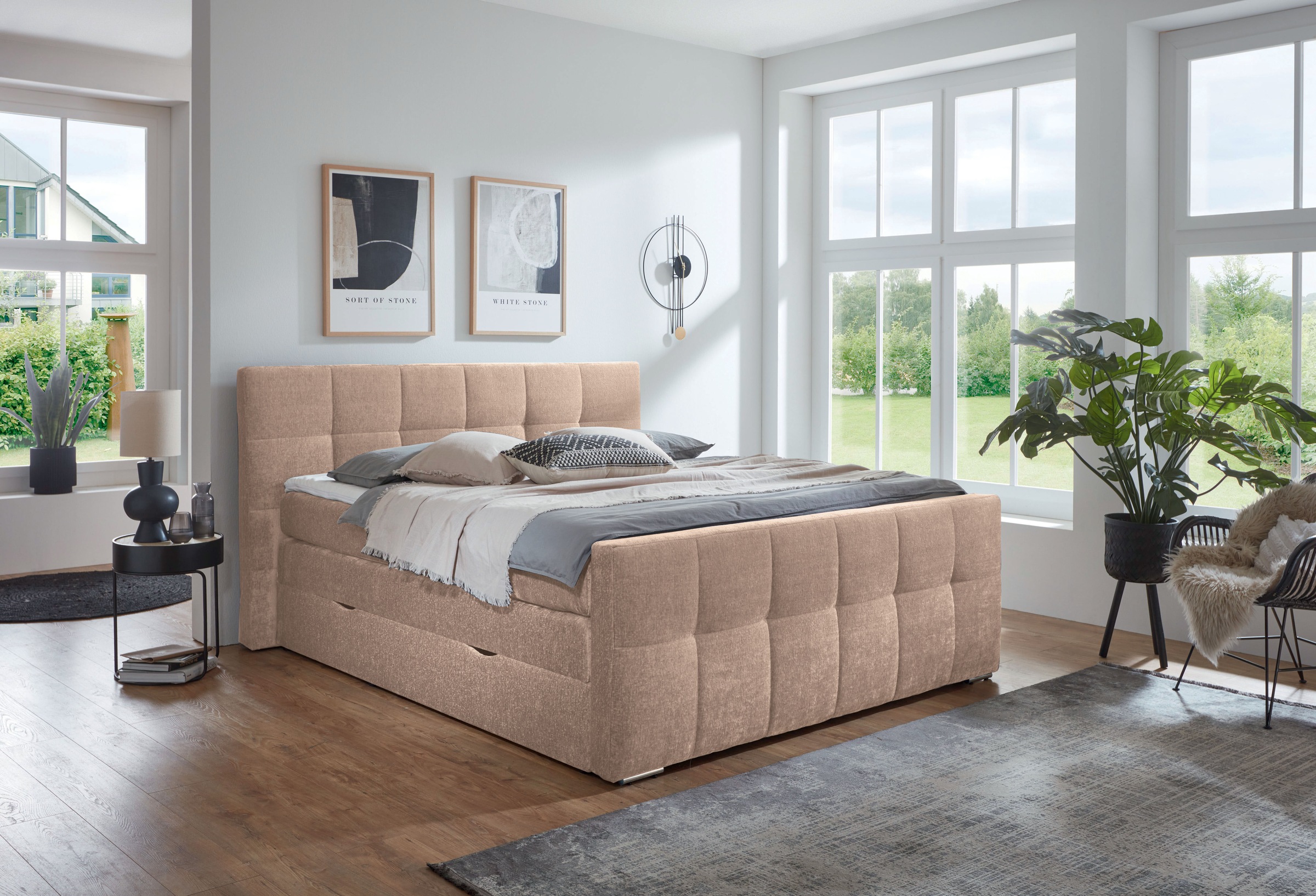 Places of Style Boxspringbett »Rosà«, H3/H3, H3/H4, H4/H4 möglich günstig online kaufen