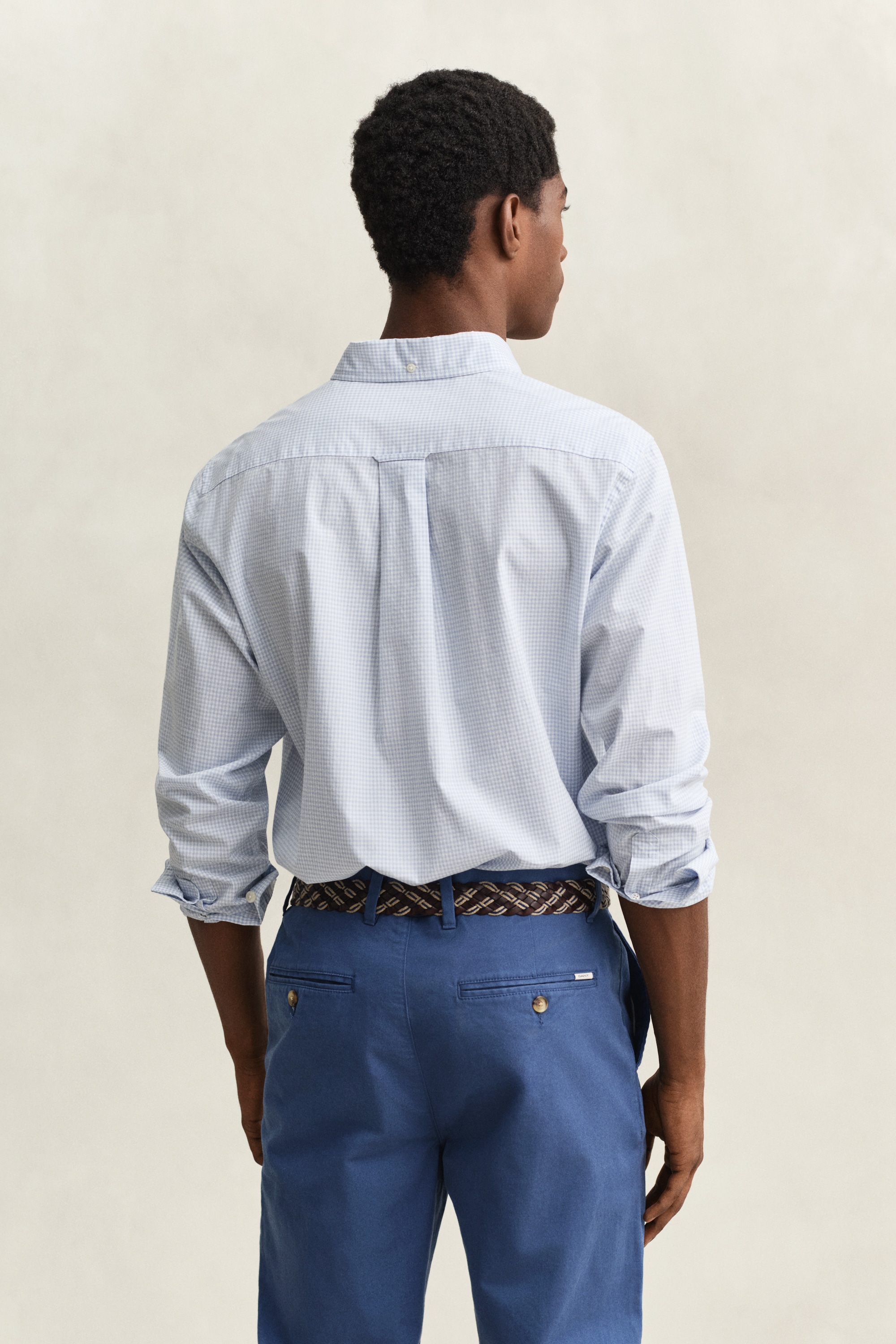 Gant Langarmhemd »REG CLASSIC POPLIN GINGHAM SHIRT« mit Logostickerei, Baumwoll-Popeline