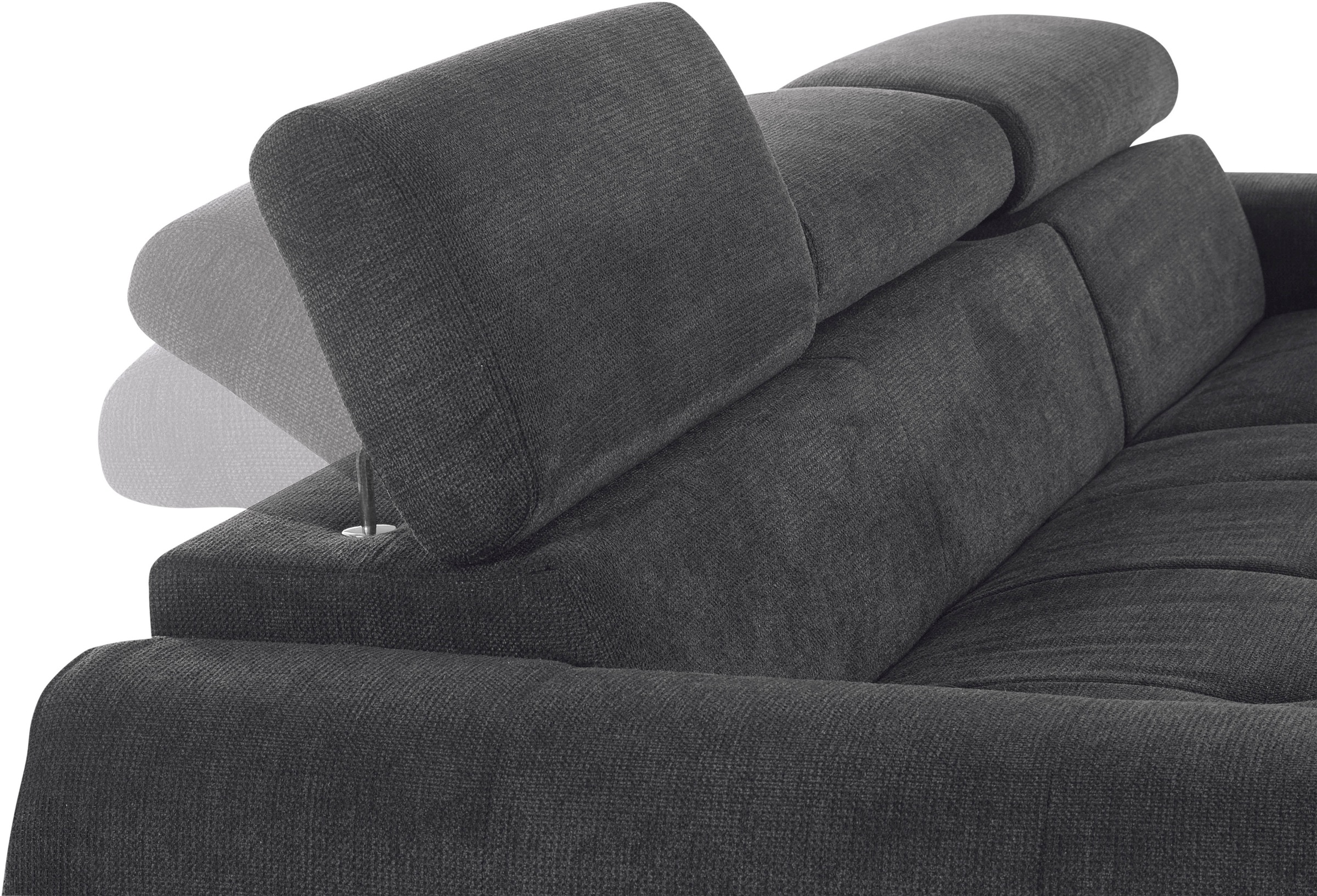 COTTA Ecksofa »Mia L-Form mit 3 Zierkissen«, wahlweise mit Bettfunktion, Bettkasten, Beleuchtung & Wireless-Charger
