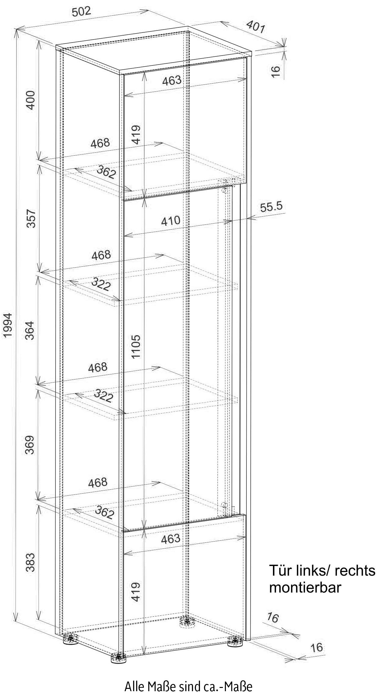 INOSIGN Aktenschrank »CiTY/GiRON«, Stauraumschrank zeitlos modern, wohnliches Home Office, Breite 50 cm