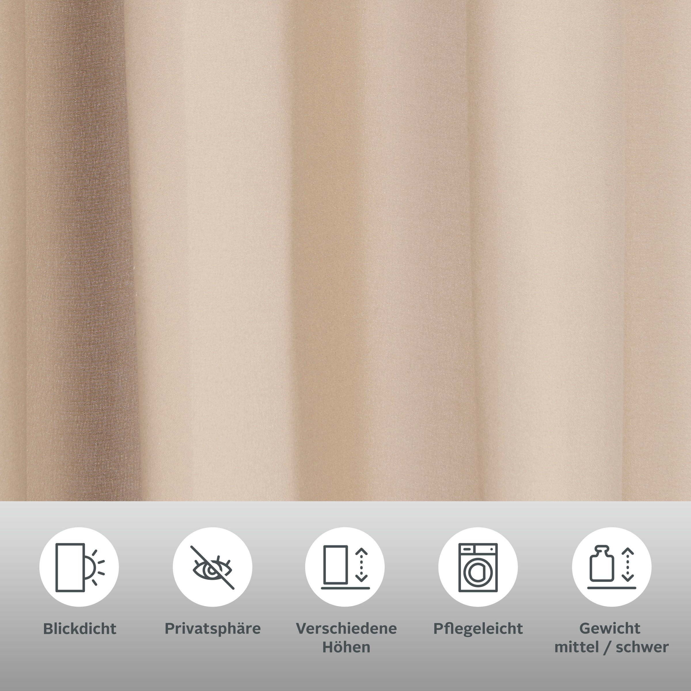 my home Vorhang »Parry«, (2 St.), 2-er Set, blickdicht, monochrom, basic günstig online kaufen