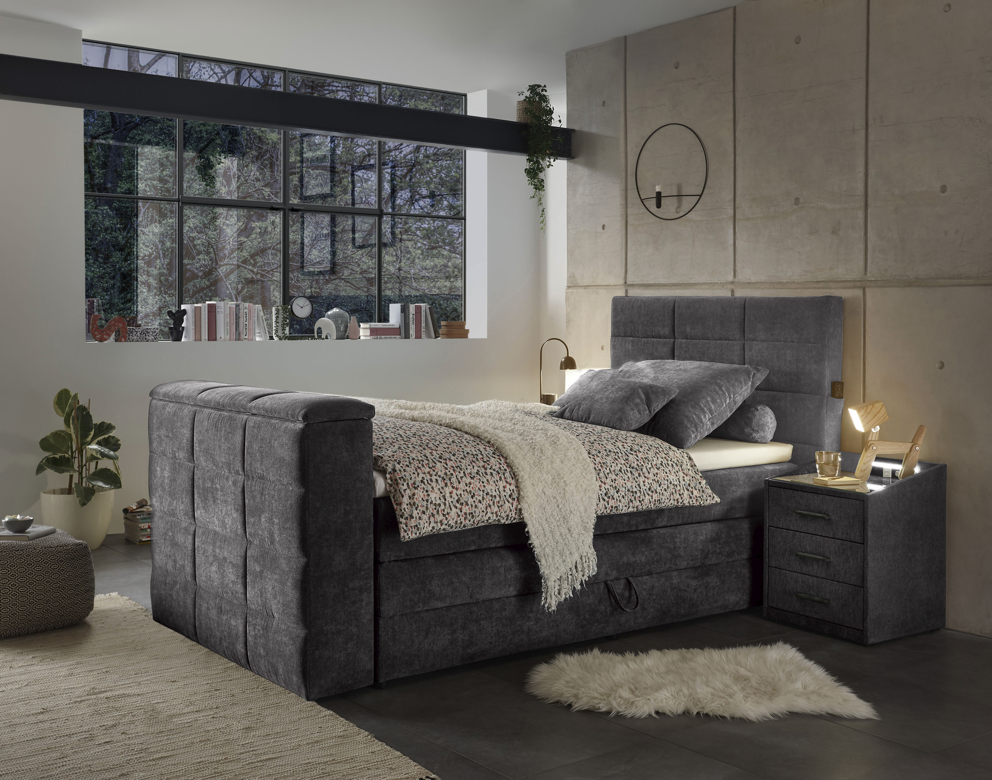 ED EXCITING DESIGN Boxspringbett »Denver« inkl. 1 bzw. 2 Bettkästen, motori günstig online kaufen