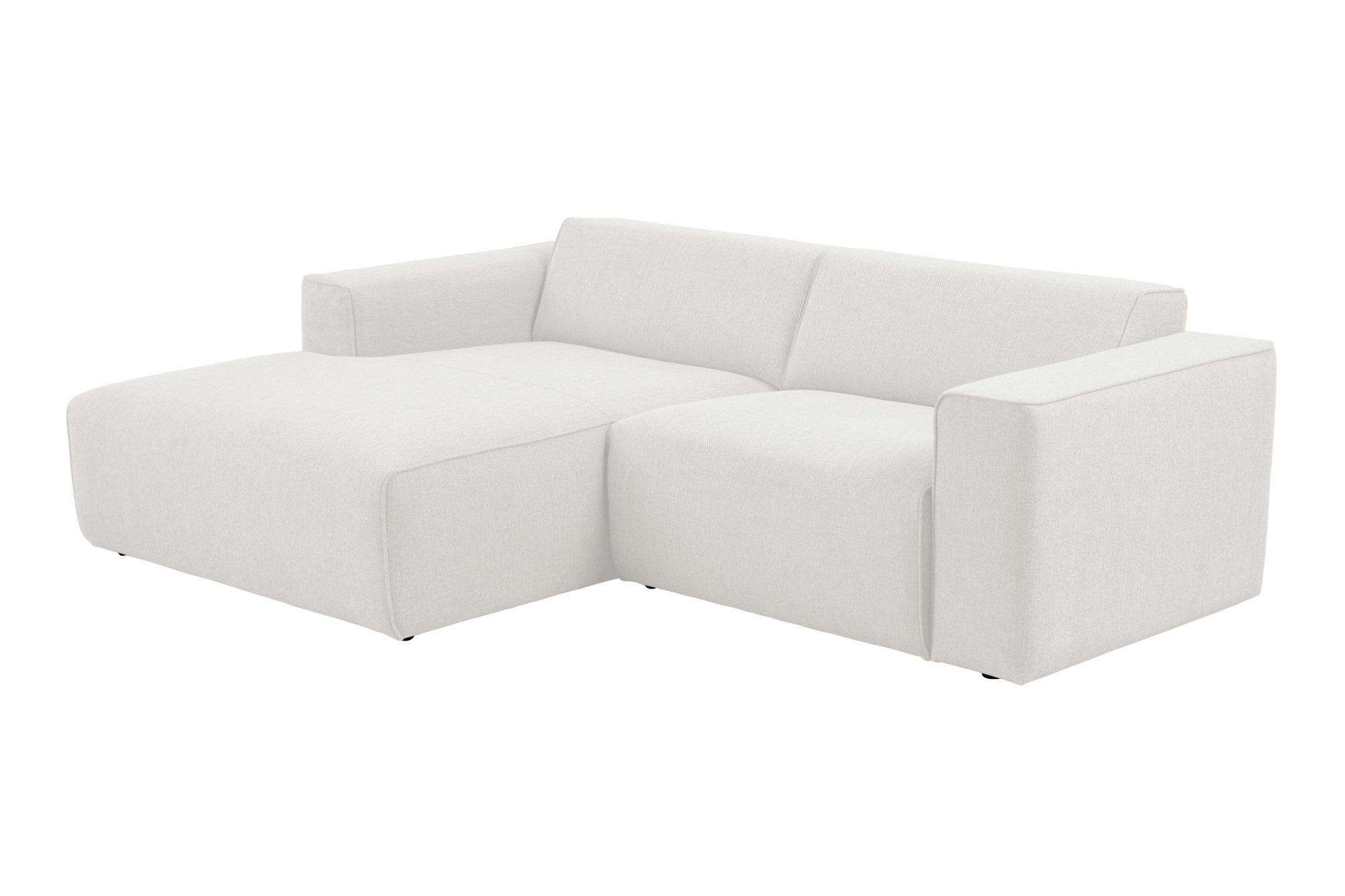 andas Ecksofa »Noord mit Kedernaht, Breite 234 cm«, Cord, Struktur, Webstoff, mit Wellenunterfederung, Massivholzrahmen