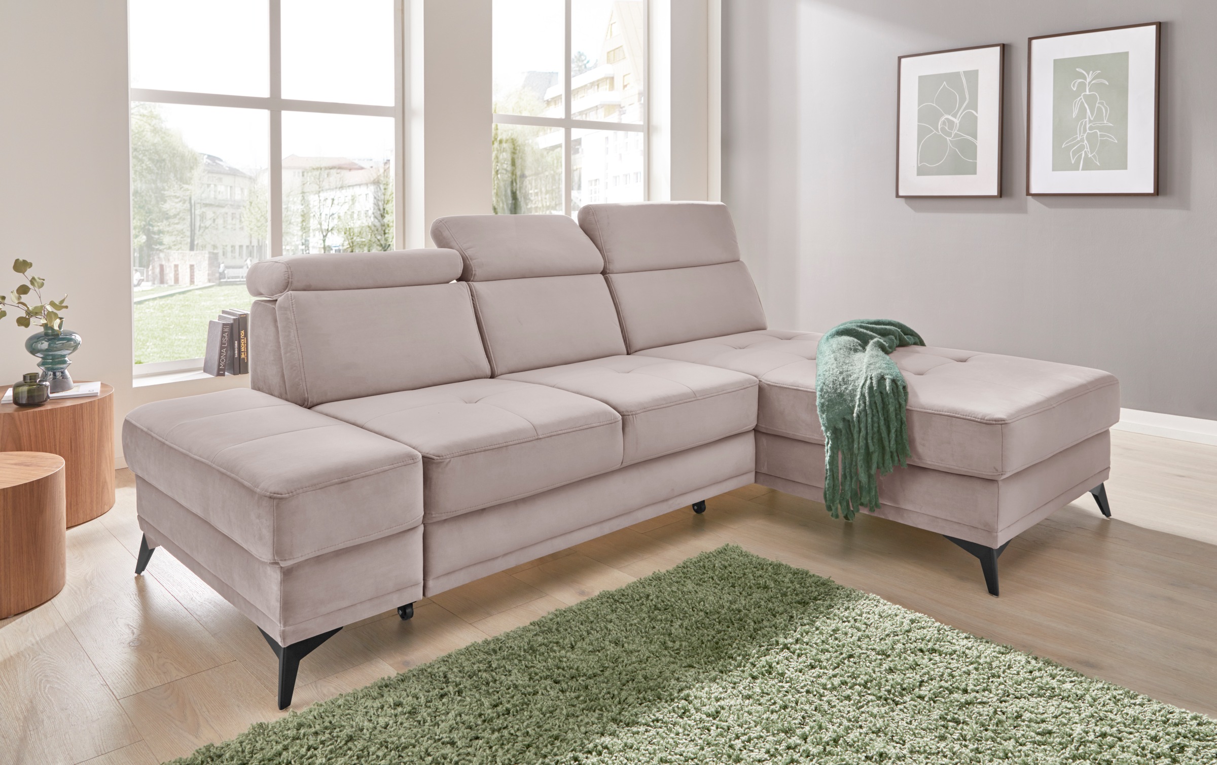 Home affaire Ecksofa »Cardiz L-Form« inkl.Kopfteilverstellung und Federkern günstig online kaufen