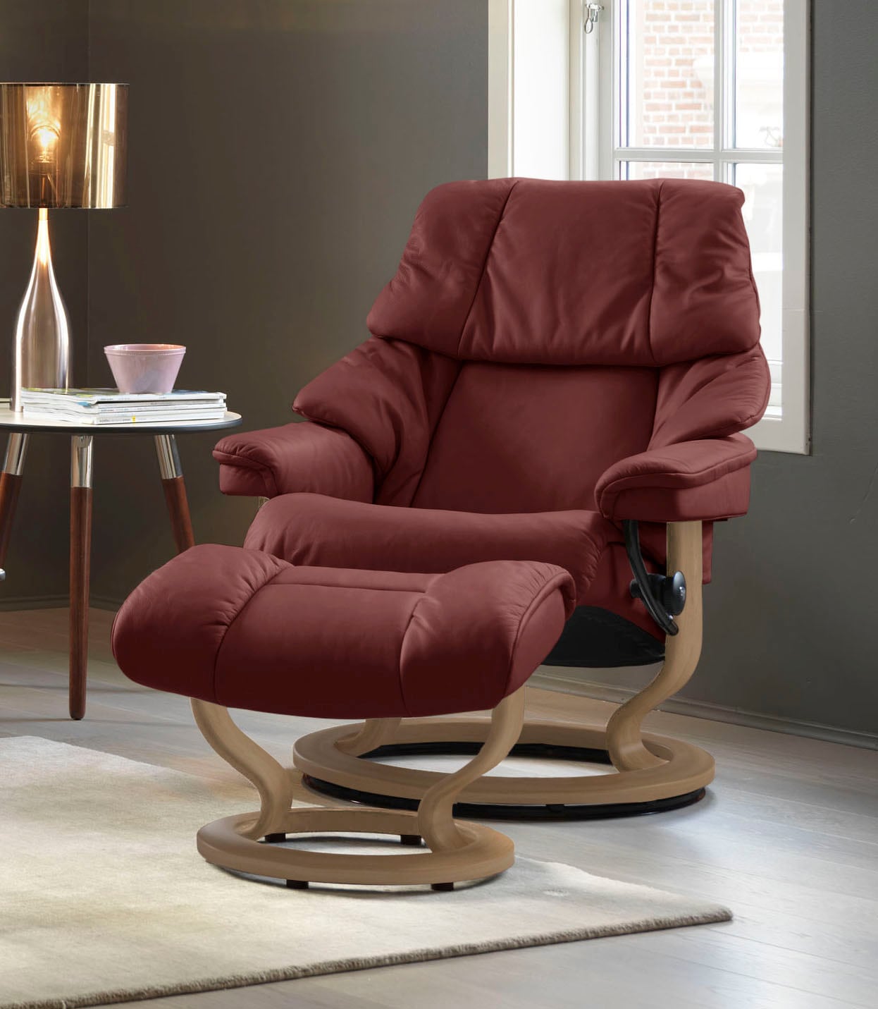Stressless® Relaxsessel »Reno«, (Set, Relaxsessel mit Hocker), mit Hocker, günstig online kaufen