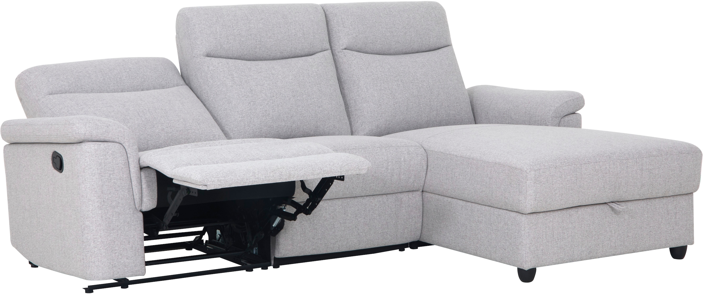 Home affaire Ecksofa »BRIONNE, L-Form, 255cm, manuelle u. elektrische Funktion (USB A/C),«, Liegefunktion, Stauraum, Federkernpolsterung, Webstoff