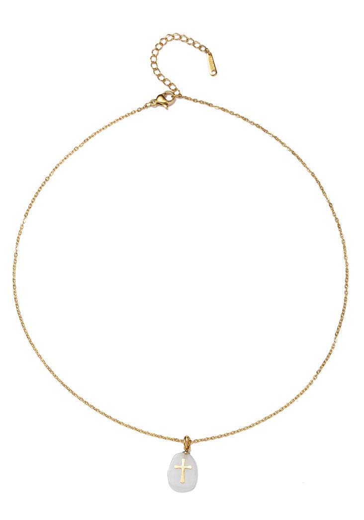 Firetti Kette mit Anhänger »Schmuck Geschenk Kreuz« Made in Germany - mit Rosenquarz, Quarz oder Amethyst