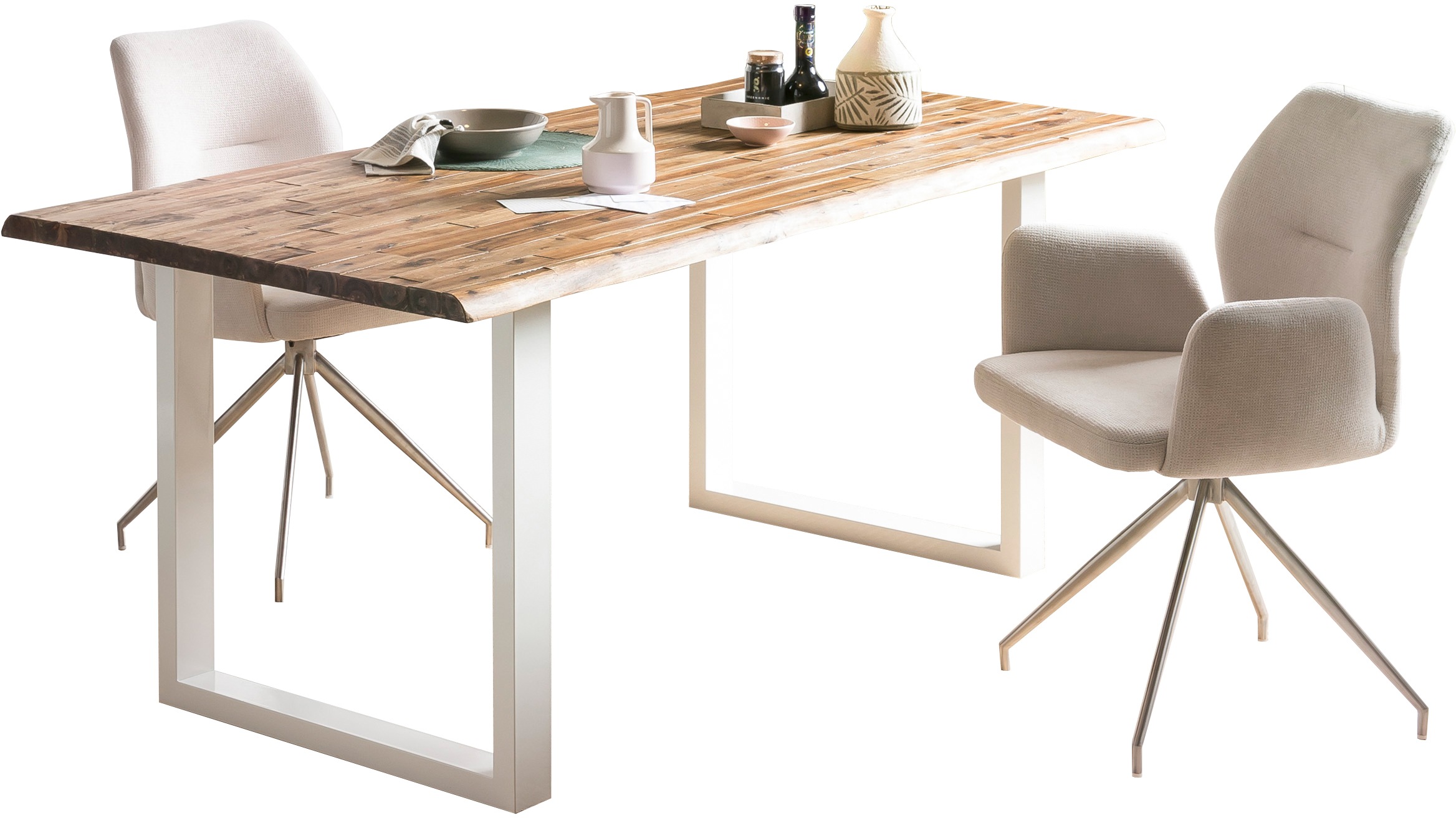 SalesFever Essgruppe, (Set, 5 tlg.), Stühle mit 360 Grad Drehplatte unter der Sitzfläche