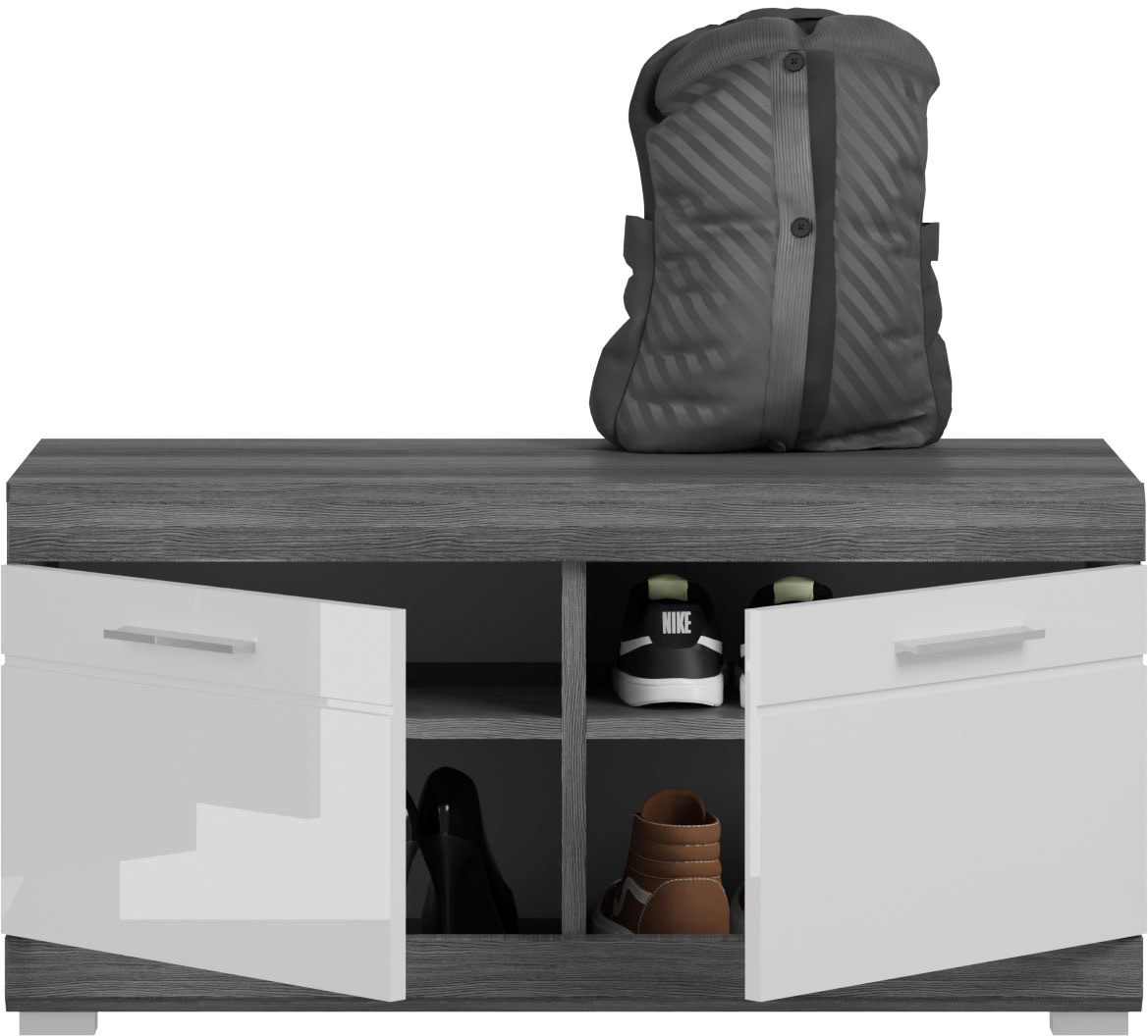INOSIGN Garderoben-Set »Siena, Fronten mit hochwertiger Rillenfräsung, 4-teilig,bestehend aus:«, (Komplett-Set, 4 St.), Scout Garderobenkombination 4-tlg., Flur, Diele