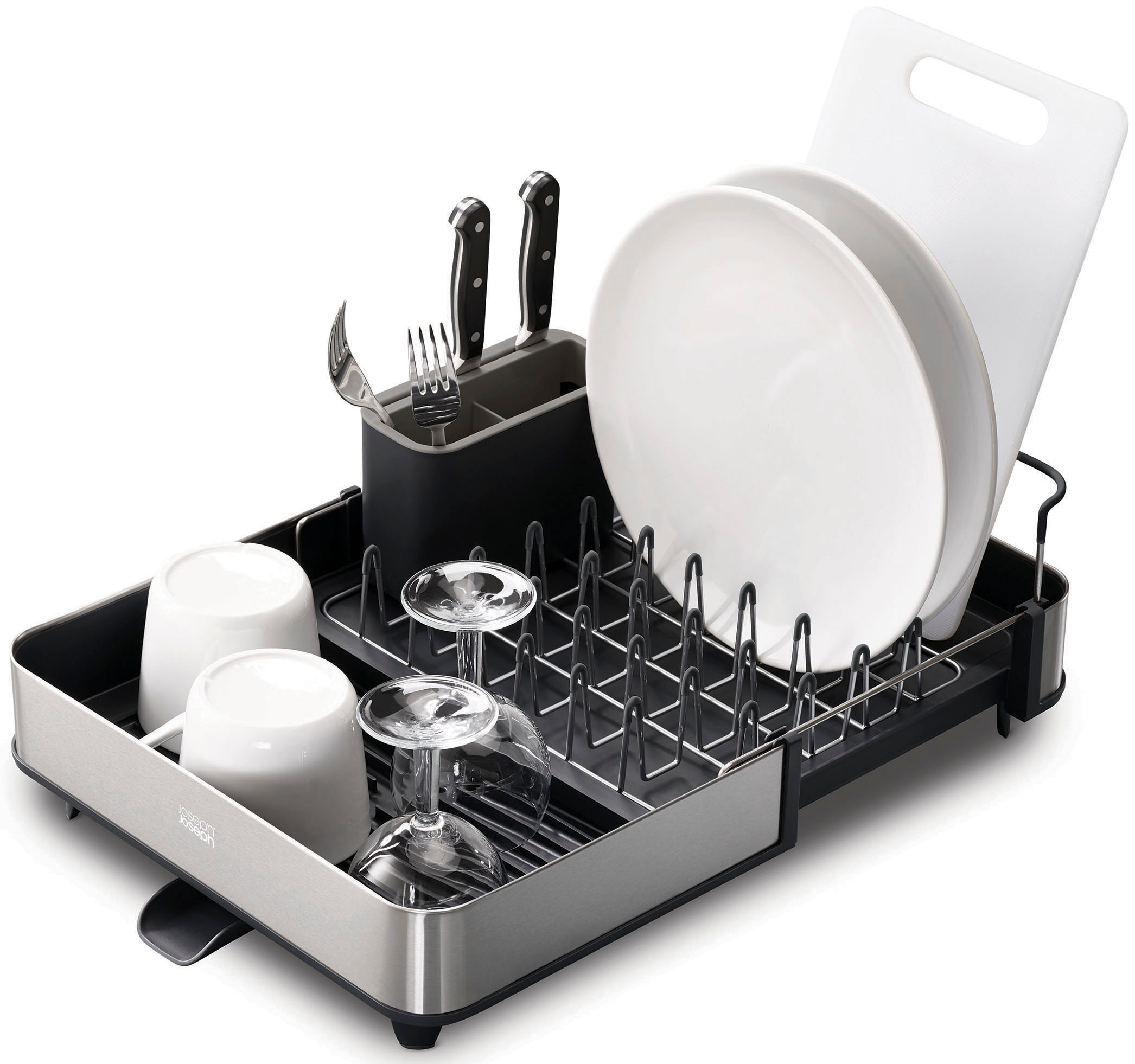 Joseph Joseph Geschirrständer »Extend Steel« ausziehbar, mit Ablaufstutzen, Kunststoff