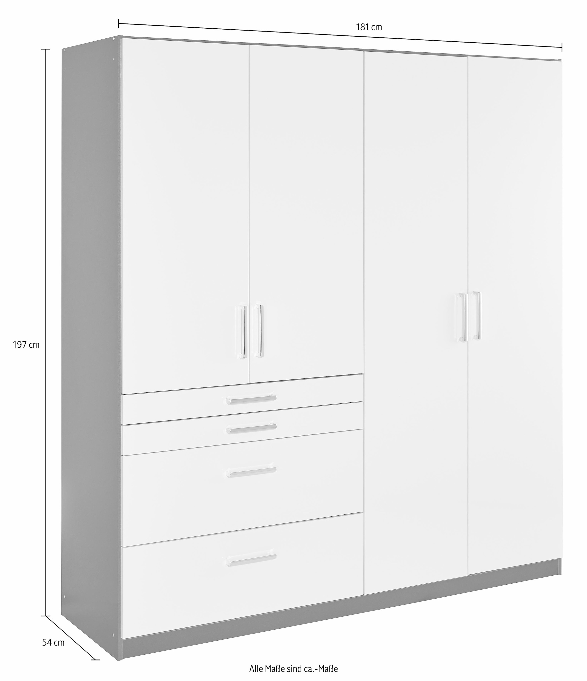 rauch Drehtürenschrank »Kleiderschrank Schrank Garderobe Garderobenschrank Topseller HOMBURG«, mit viel Stauraum, oberer Schubkasten mit Einteilung MADE IN GERMANY