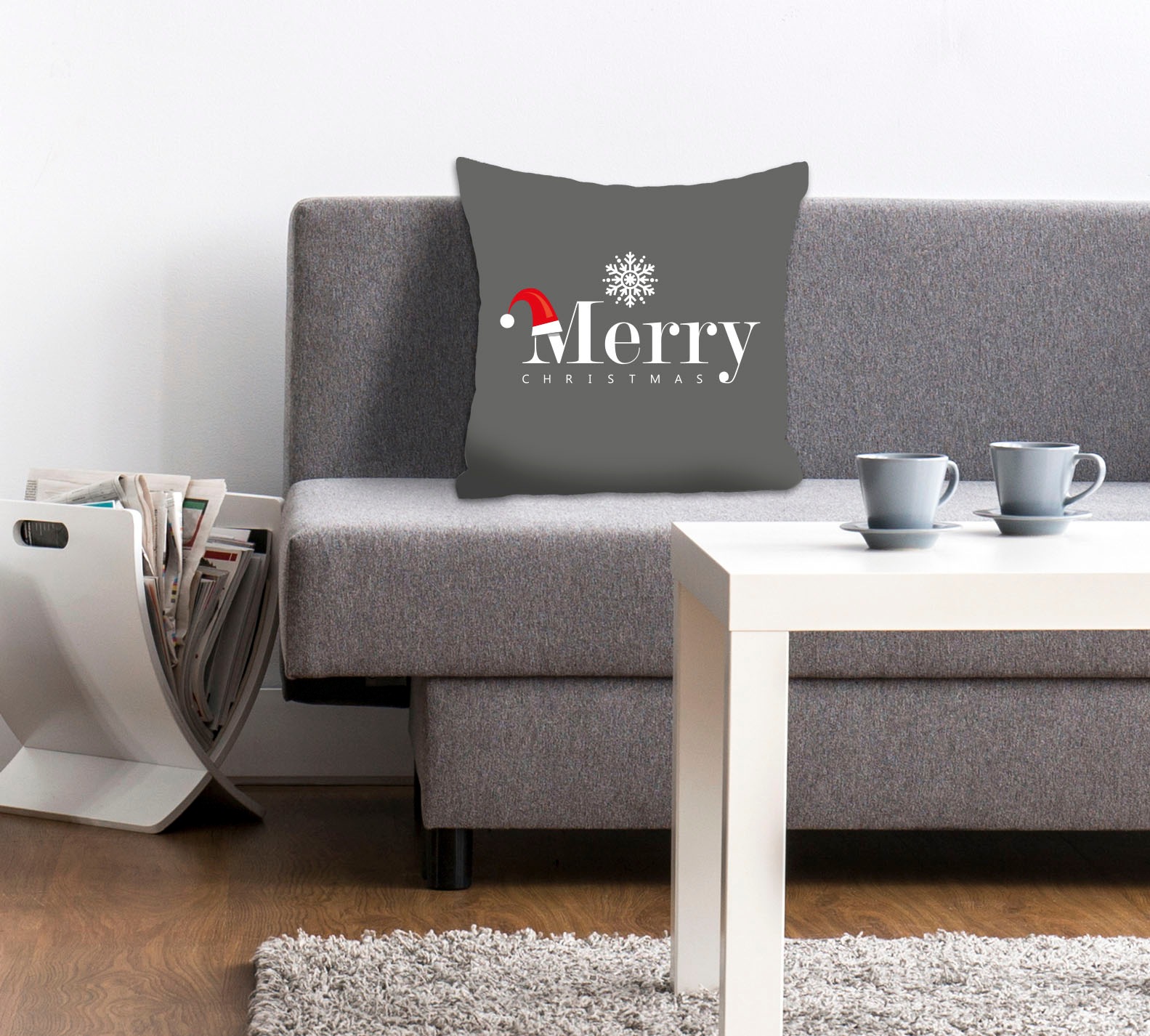 queence Dekokissen »Adrian«, Kissenhülle,Merry Christmas,Schriftzug,Graues günstig online kaufen