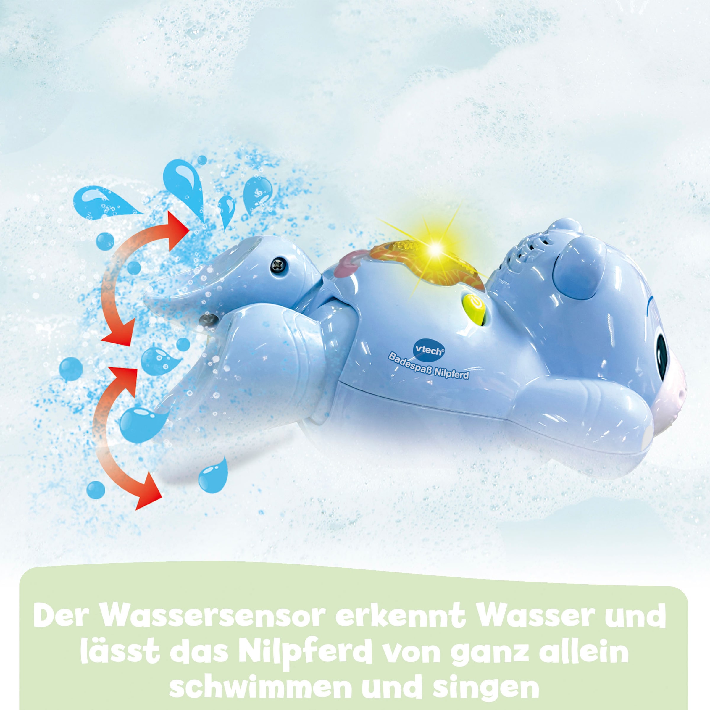 Vtech® Badespielzeug »Badespaß Nilpferd«, mit Licht- und Soundeffekt